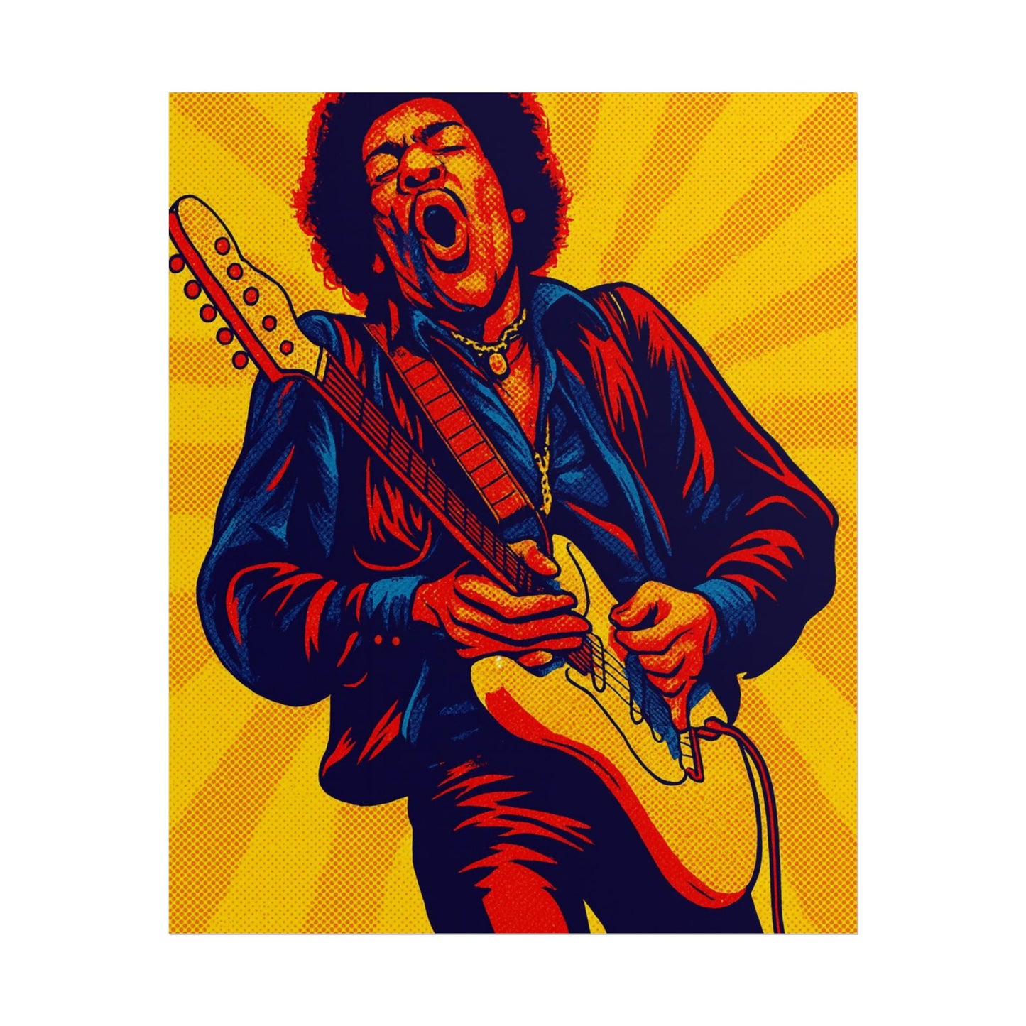 Jimi Hendrix Guitar Pop Art Poster