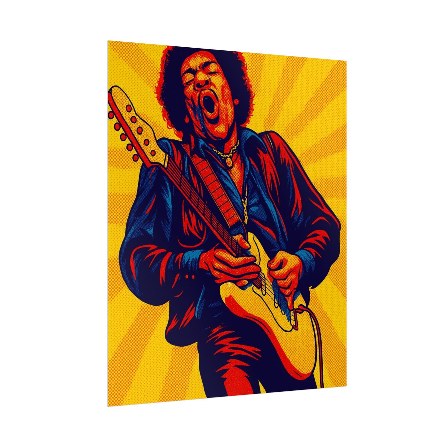 Jimi Hendrix Guitar Pop Art Poster