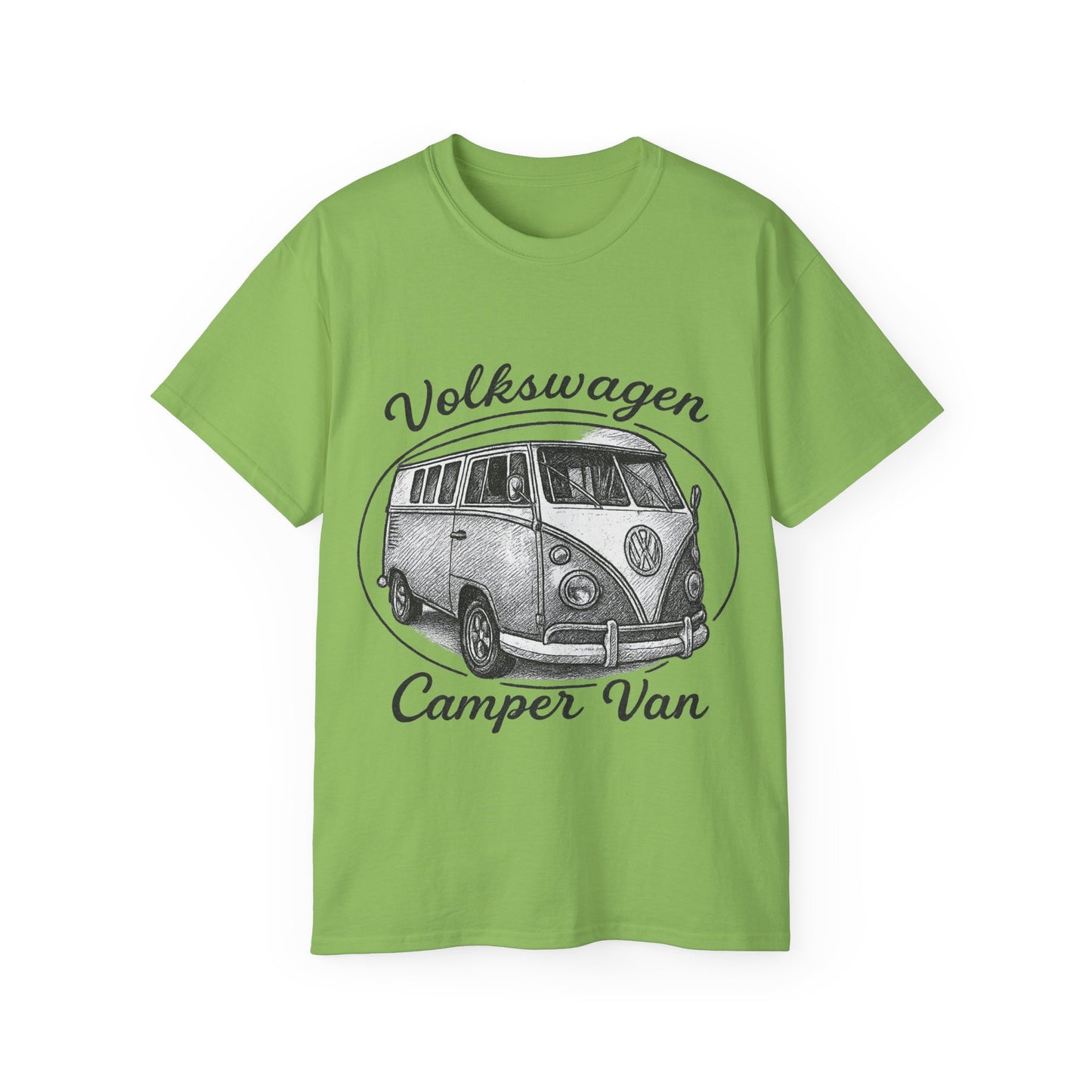 Volkswagen Camper Van 3/4 Black and White Drawing T-Shirt