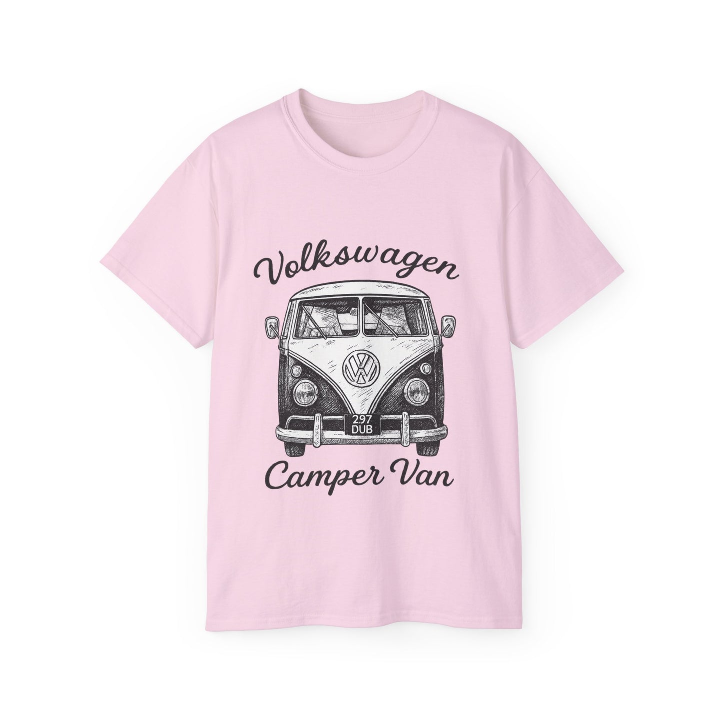 Volkswagen Camper Van Front Black and White