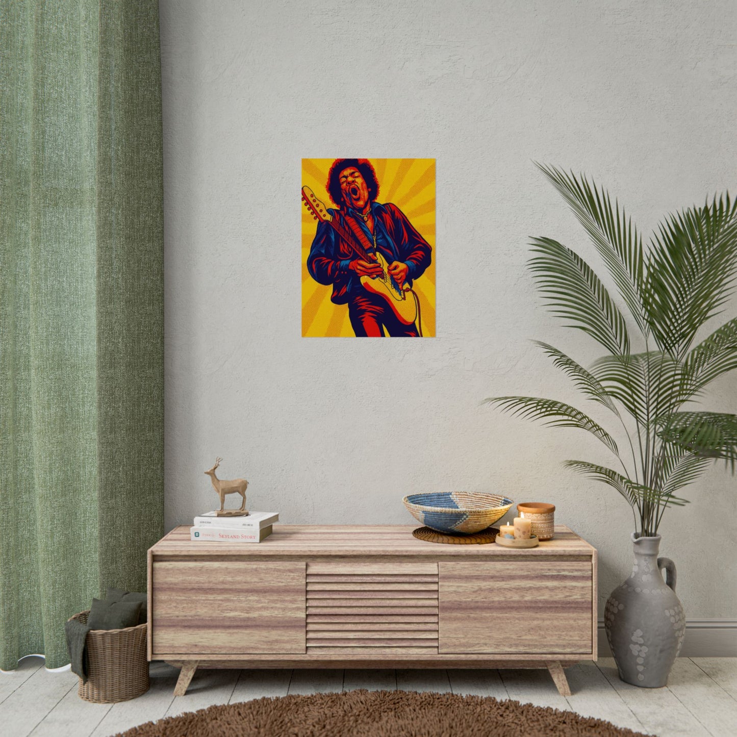 Jimi Hendrix Guitar Pop Art Poster