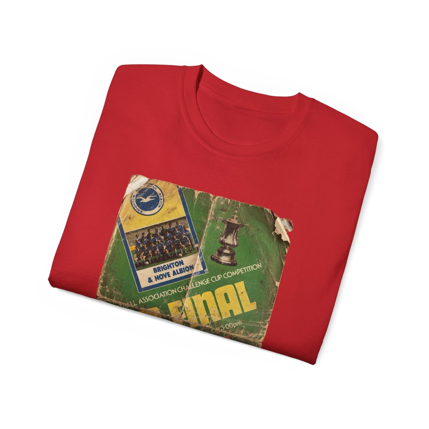 1983 FA Cup Final Manchester United Brighton Programme Poster Unisex Ultra Cotton Tee
