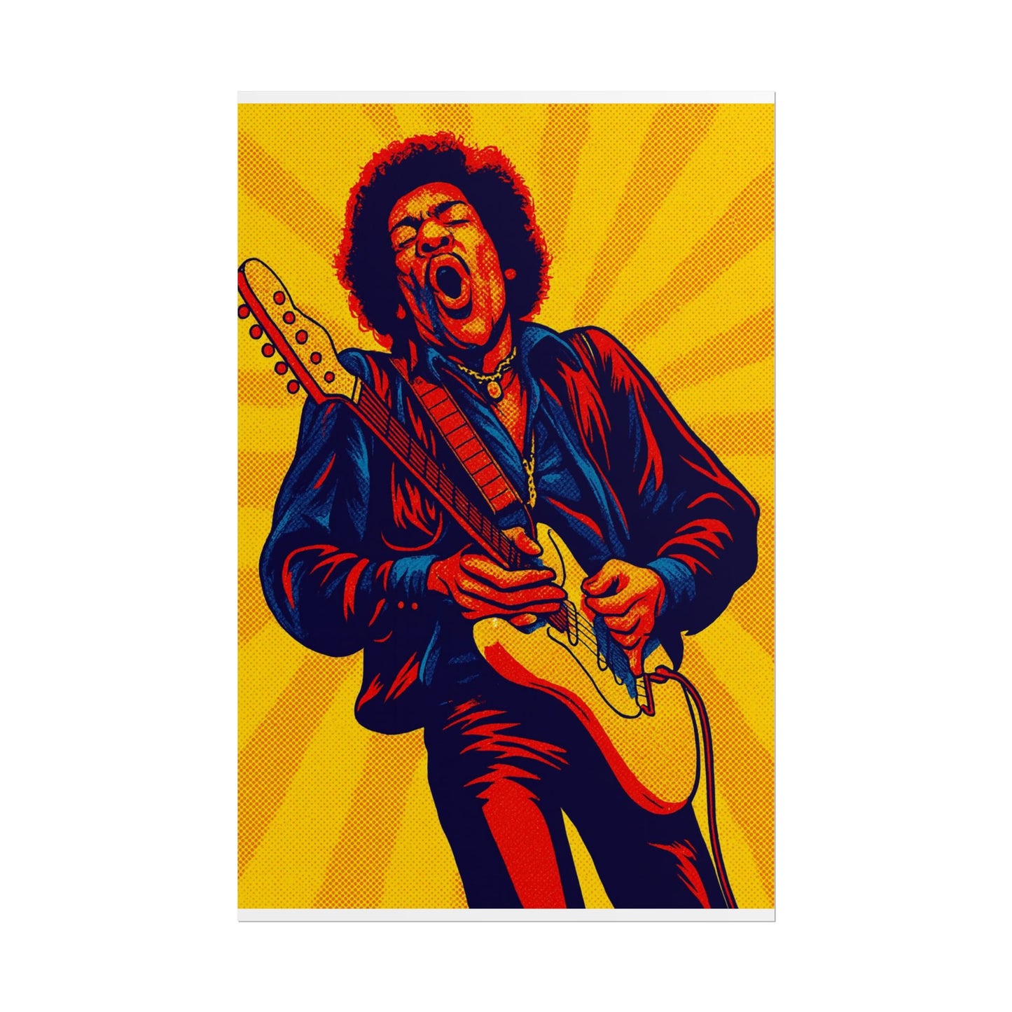 Jimi Hendrix Guitar Pop Art Poster