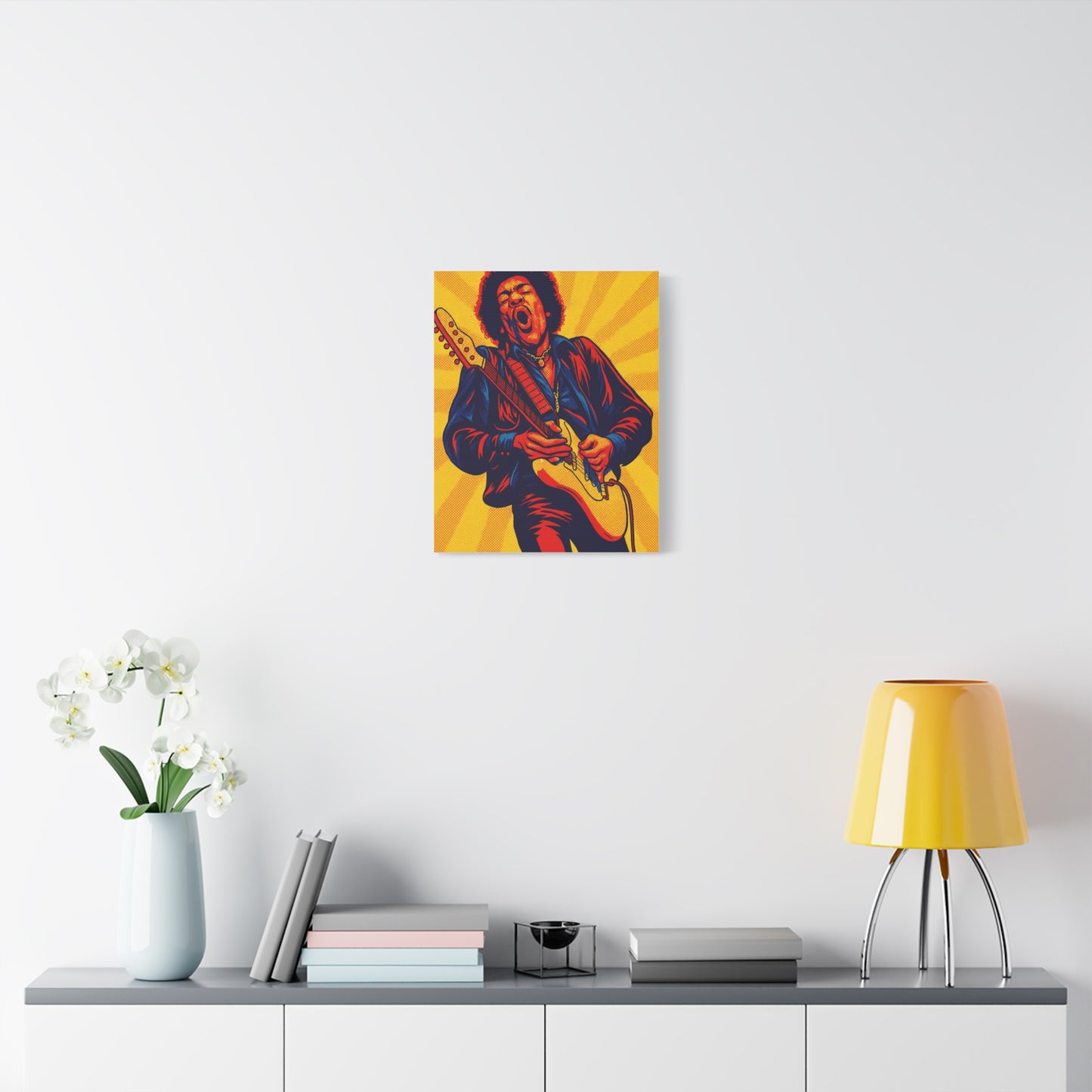 Jimi Hendrix Guitar Pop Art Canvas