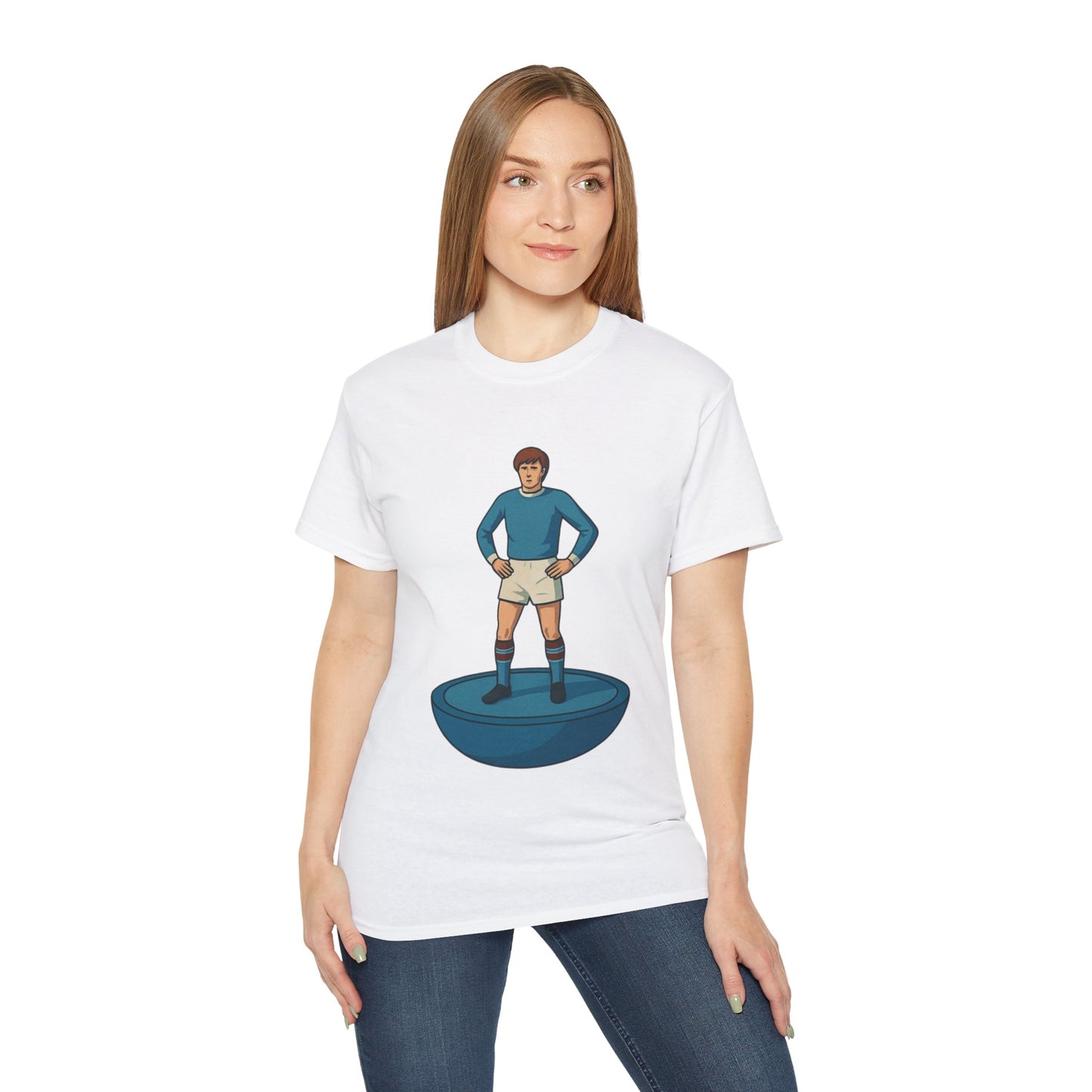 Colin Bell Cartoon Subbuteo T-Shirt - Manchester City