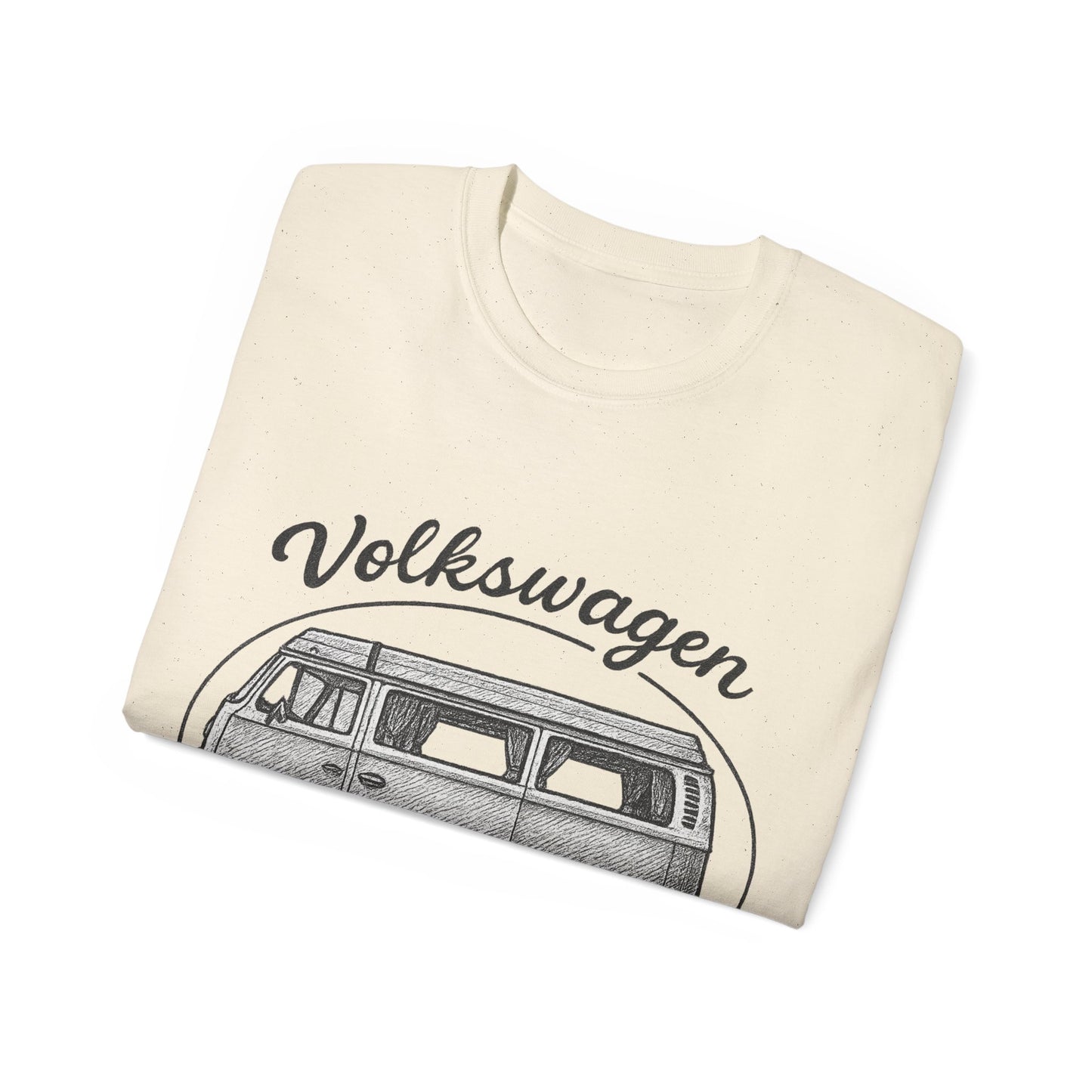Volkswagen Camper Van sideways Drawing Black And White T-Shirt