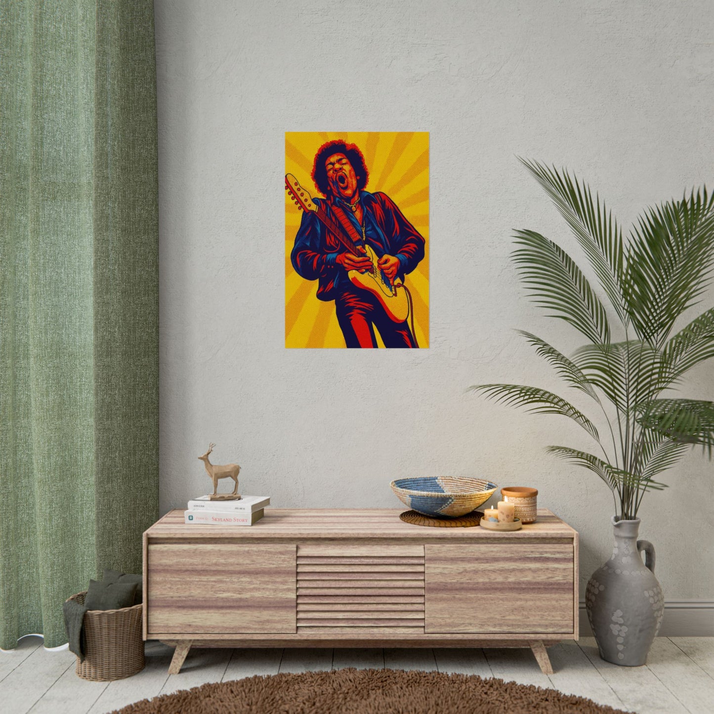 Jimi Hendrix Guitar Pop Art Poster