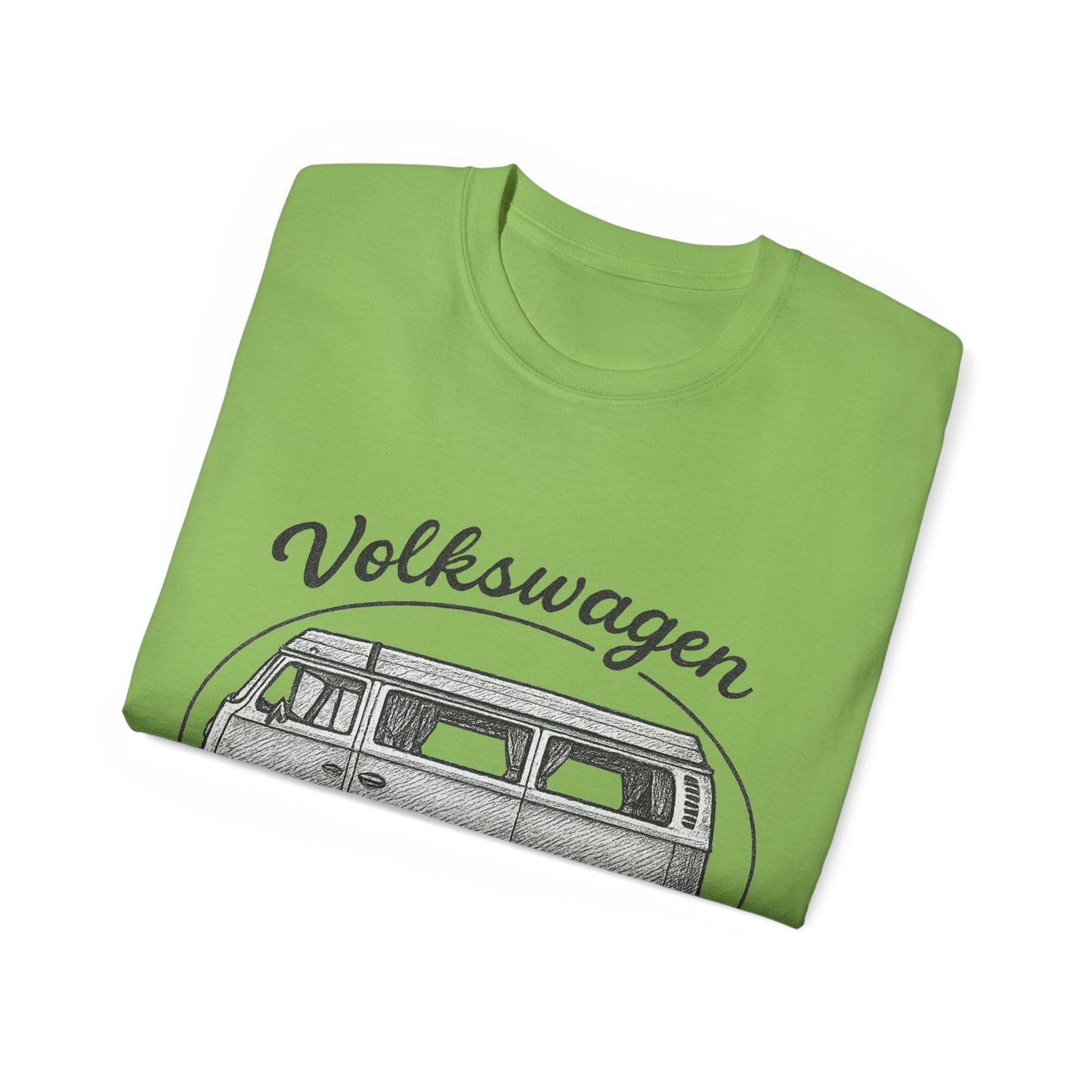 Volkswagen Camper Van sideways Drawing Black And White T-Shirt