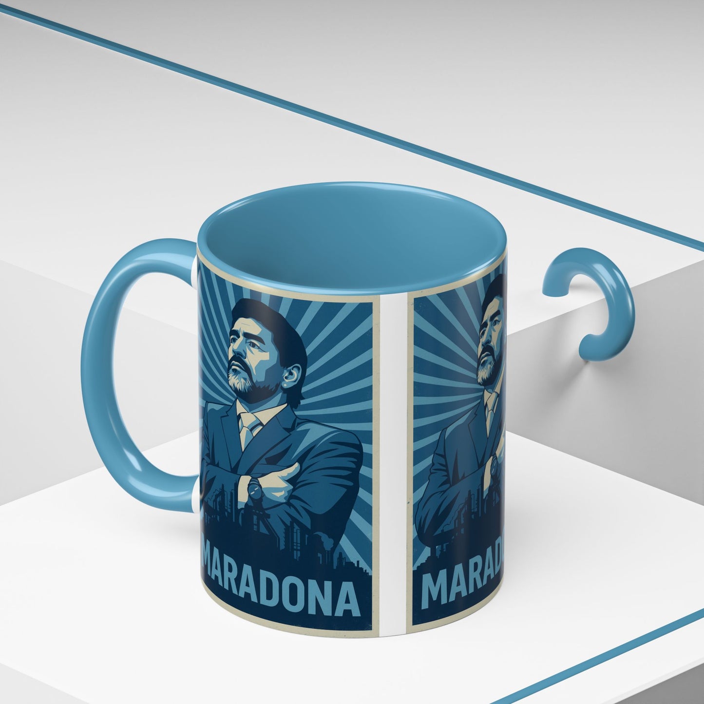 Diego Maradona Manager Blue Mug - Argentina