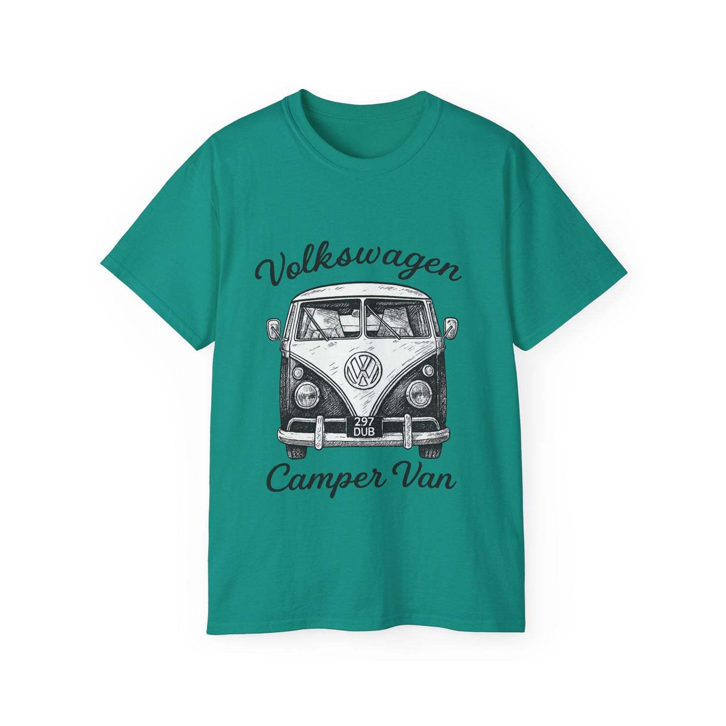 Volkswagen Camper Van Front Black and White