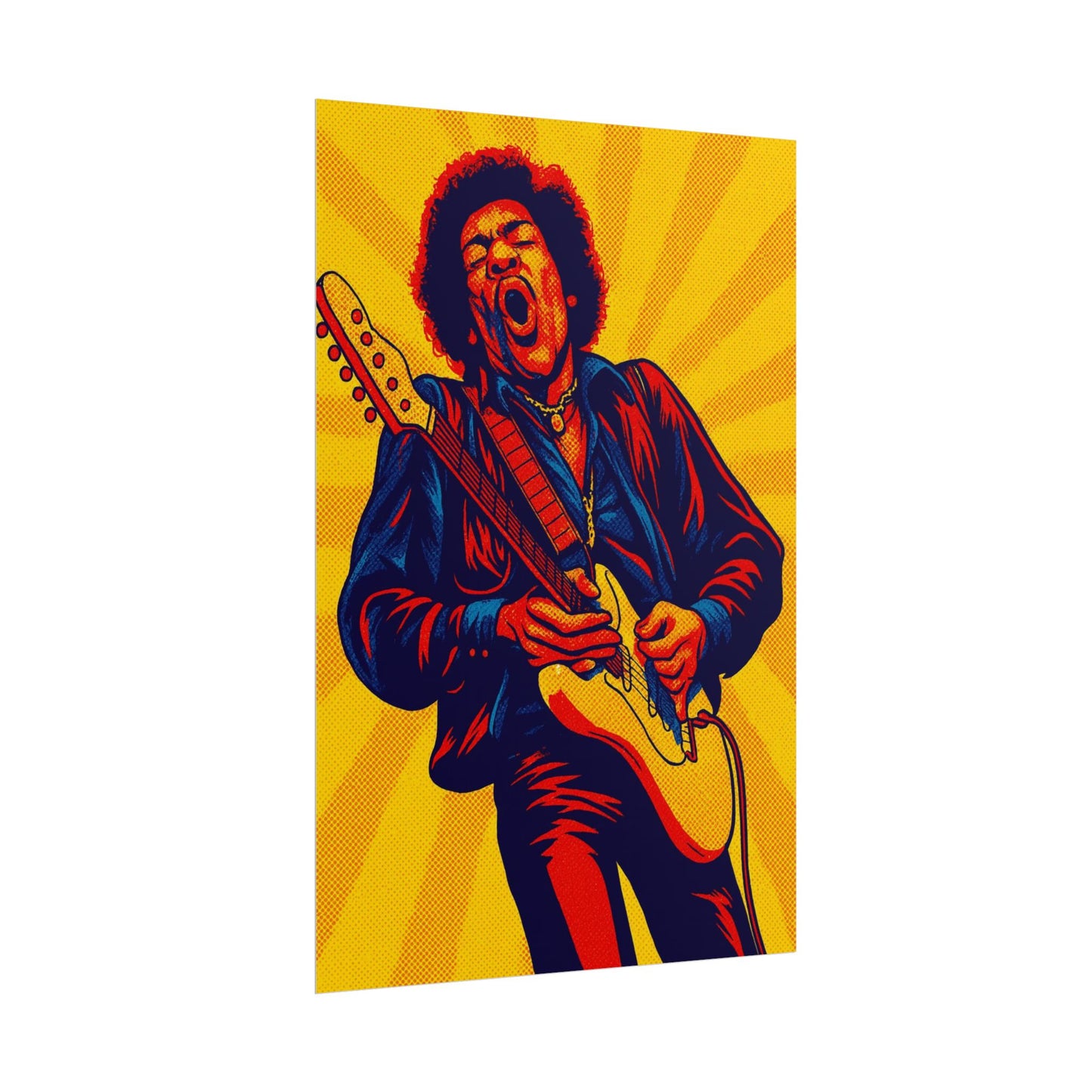 Jimi Hendrix Guitar Pop Art Poster
