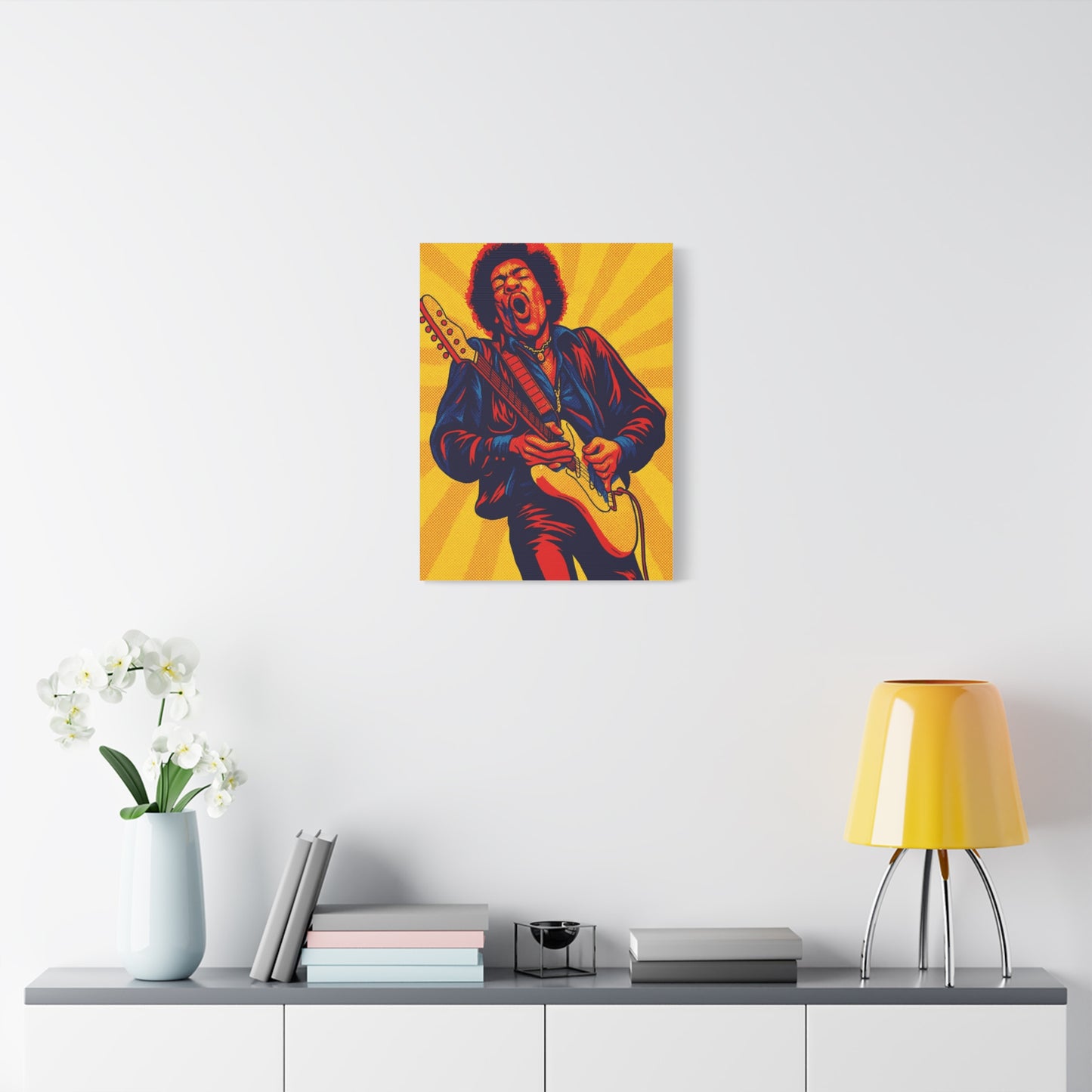 Jimi Hendrix Guitar Pop Art Canvas