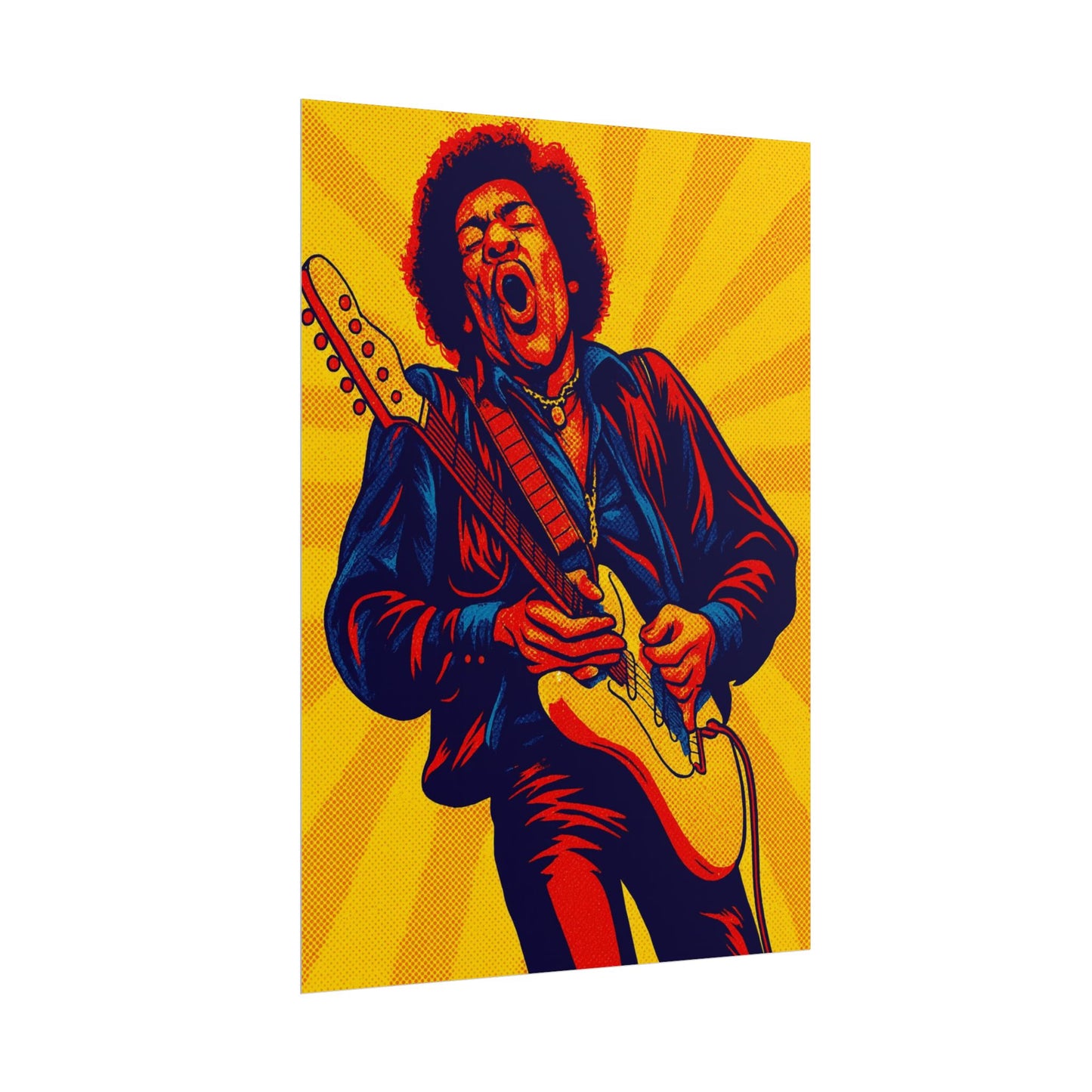 Jimi Hendrix Guitar Pop Art Poster
