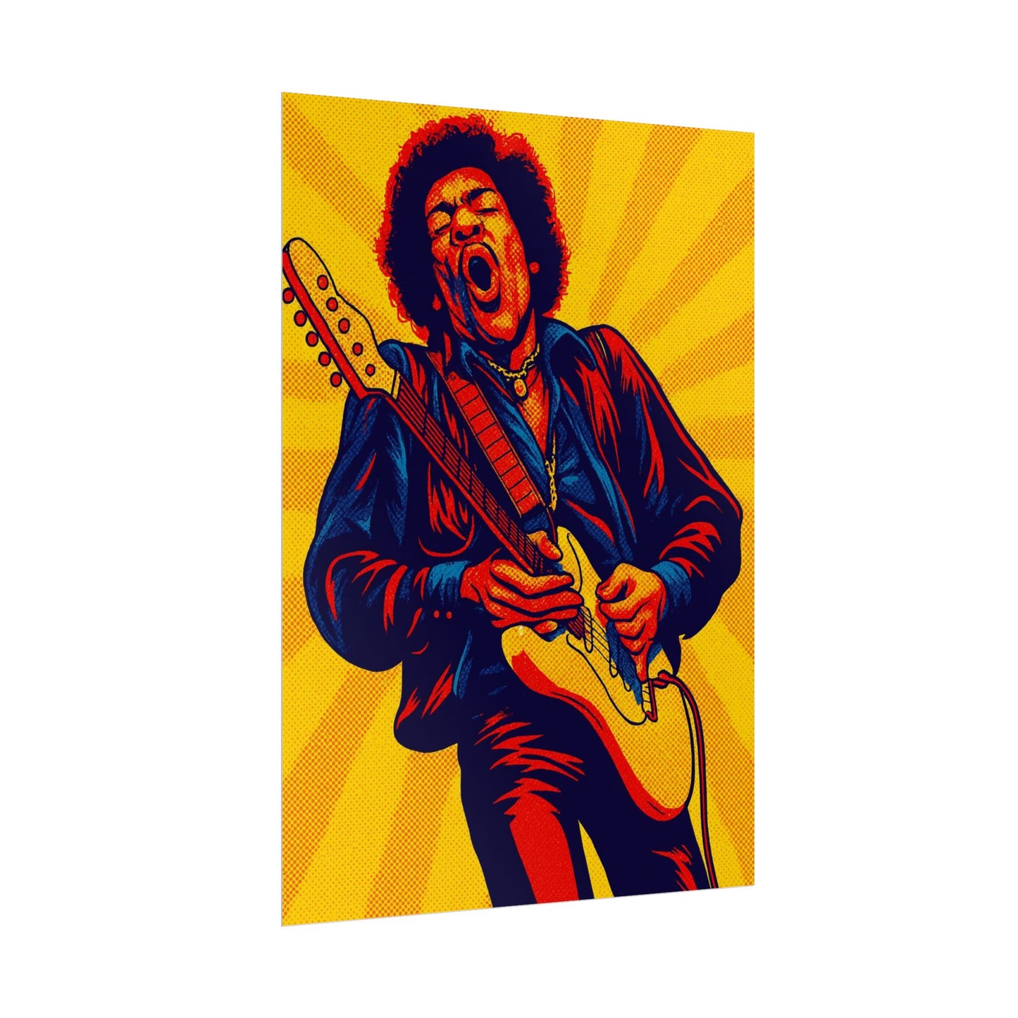 Jimi Hendrix Guitar Pop Art Poster