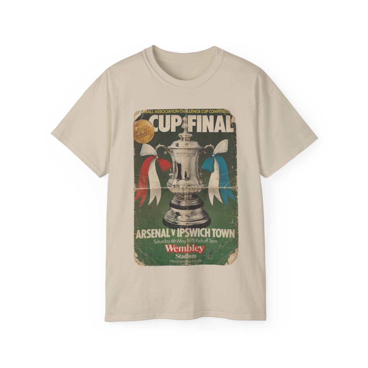 1978 FA Cup Final Programme Ipswich Town Arsenal Poster Unisex Ultra Cotton Tee