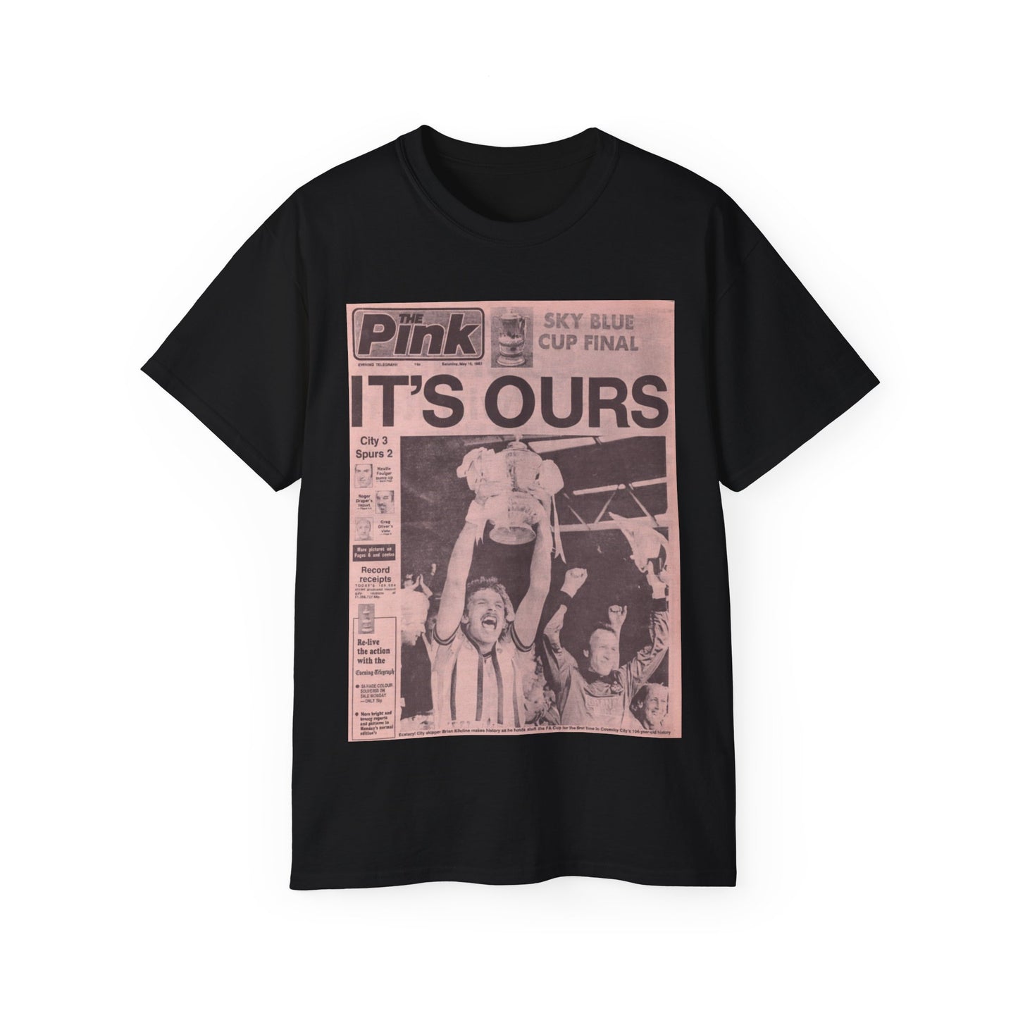 Coventry City Newspaper The Pink FA Cup Final 1987 Unisex Ultra Cotton Tee