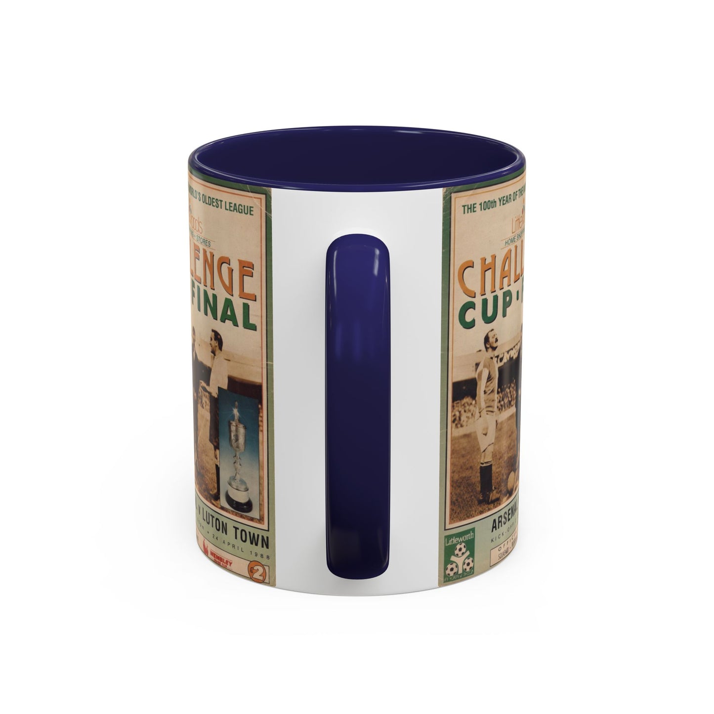 1988 Littlewoods Cup Final Luton Town Arsenal Programme Poster Accent Coffee Mug (11, 15oz)