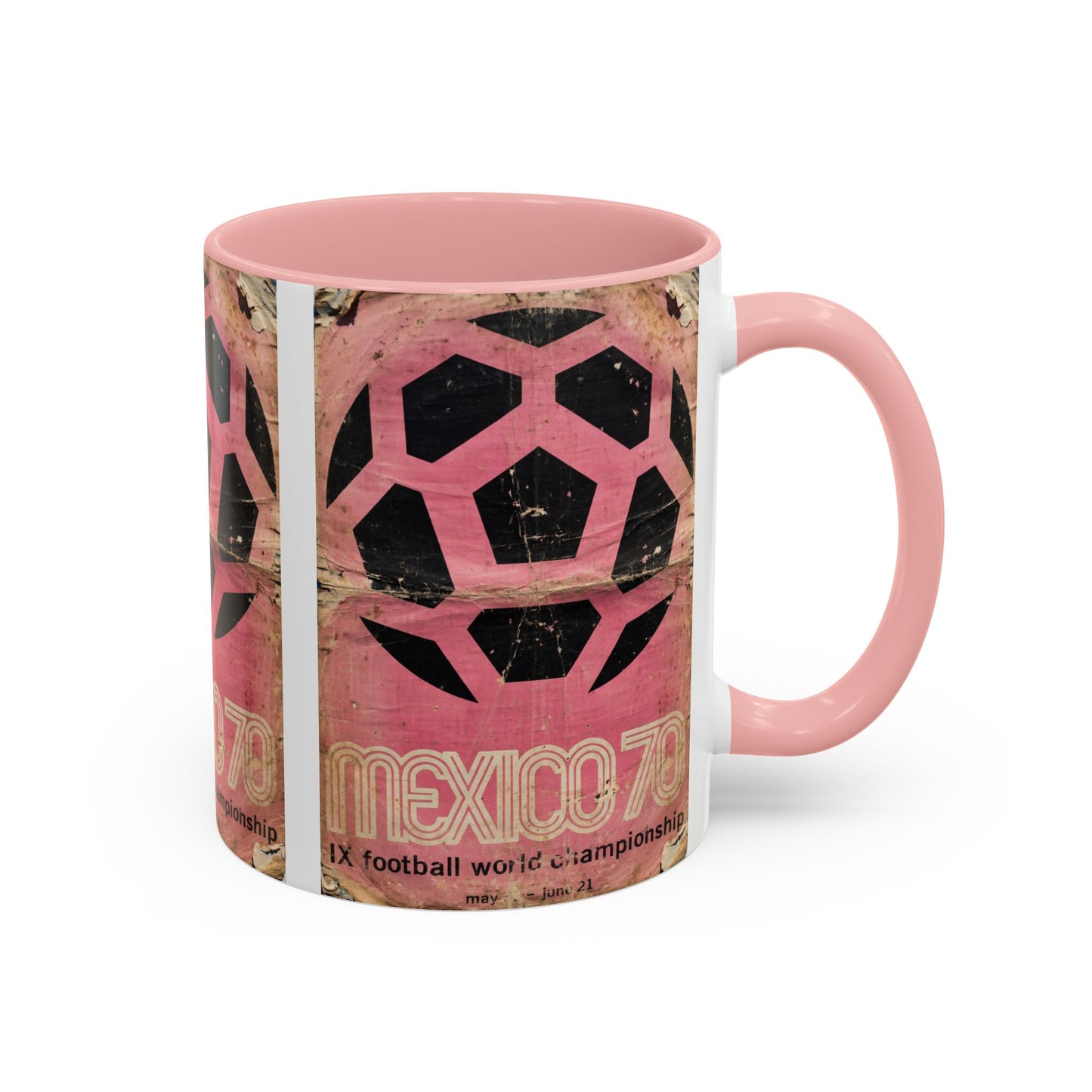 Mexico 70 World Cup Poster Pink Coffee Mug (11, 15oz)