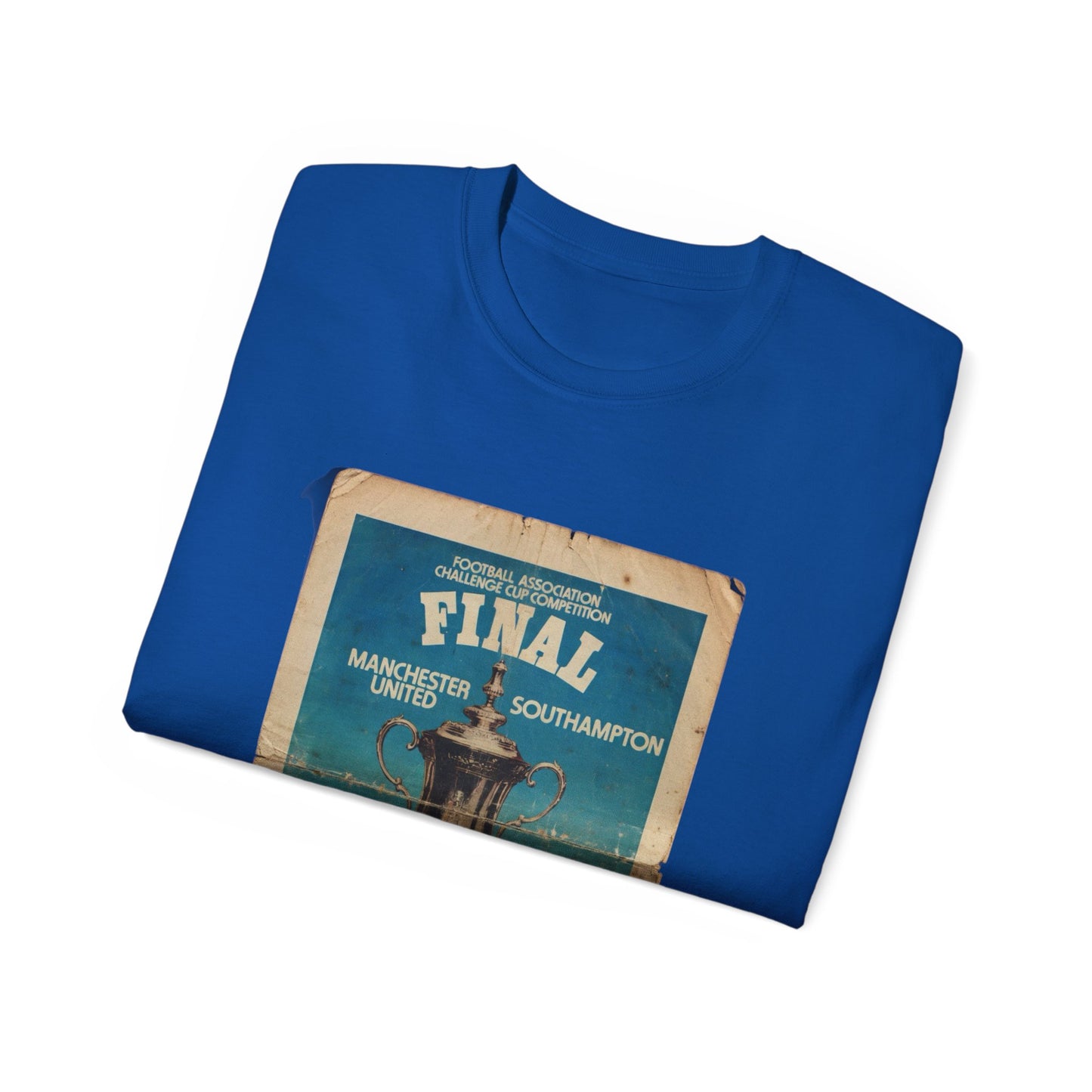 1976 FA Cup Final Manchester United Southampton Programme Poster Unisex Ultra Cotton Tee