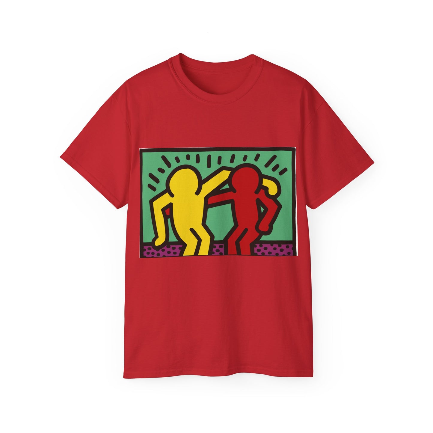 Keith Haring Pop Shop Red and Yellow T-Shirt
