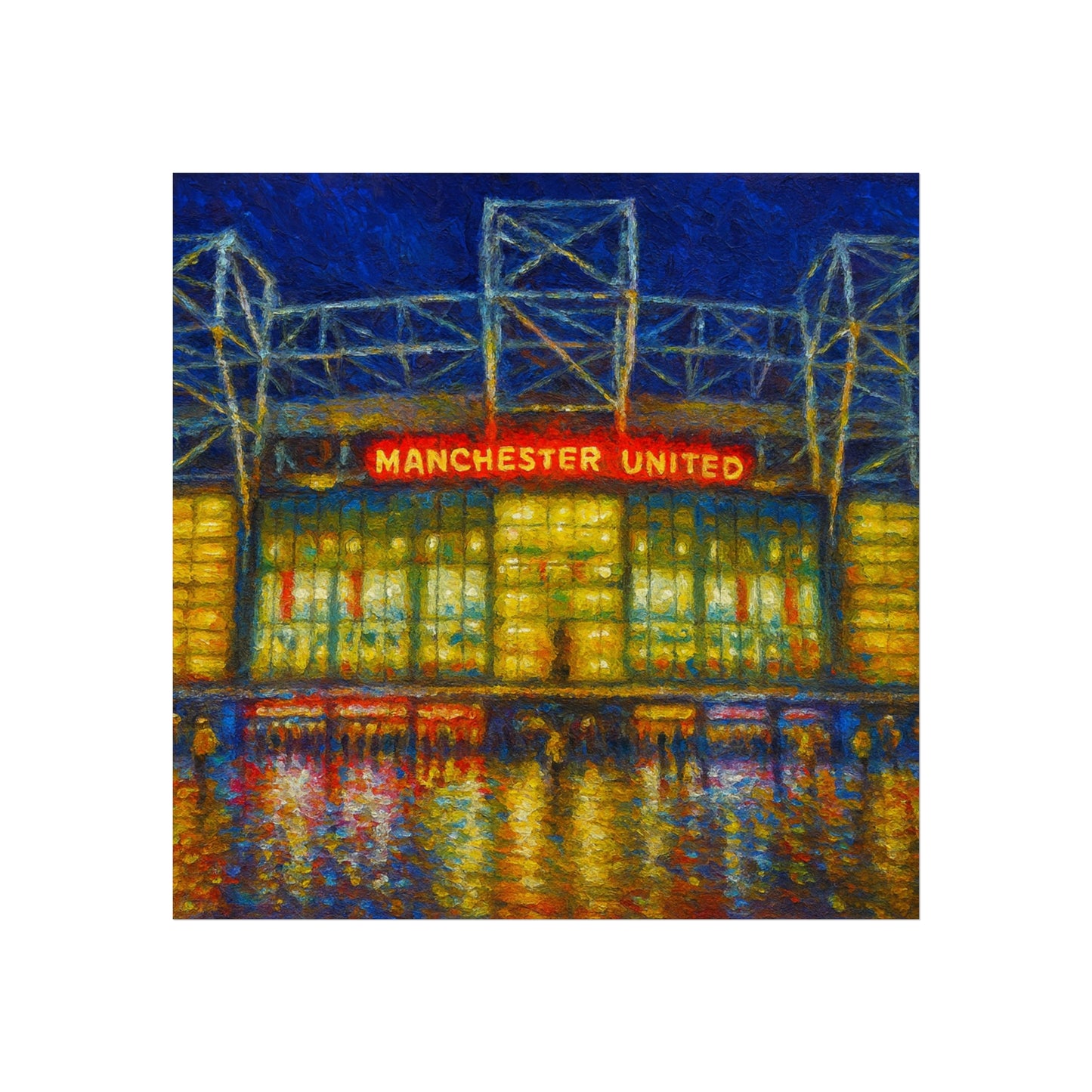 Manchester United Old Trafford Fine Art Poster