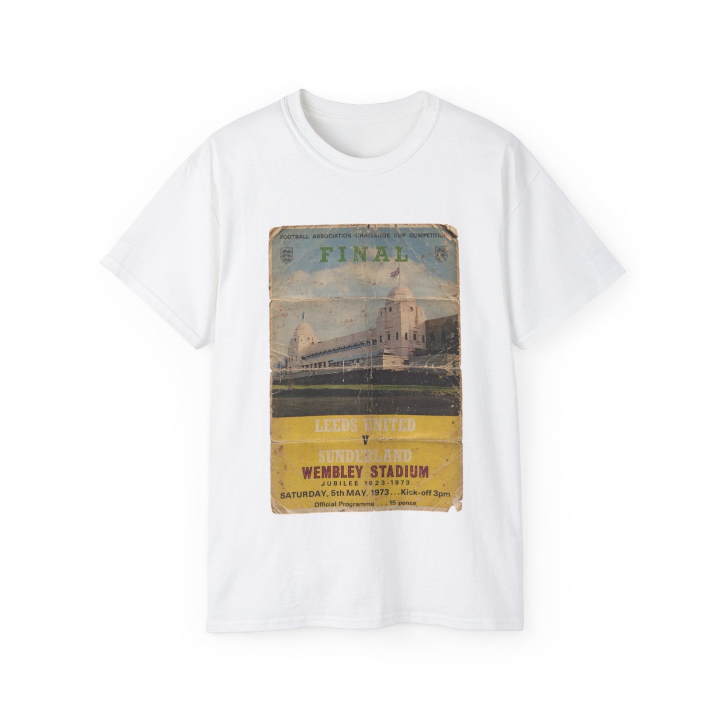 1973 FA Cup Final Programme Sunderland Leeds United Unisex Ultra Cotton Tee