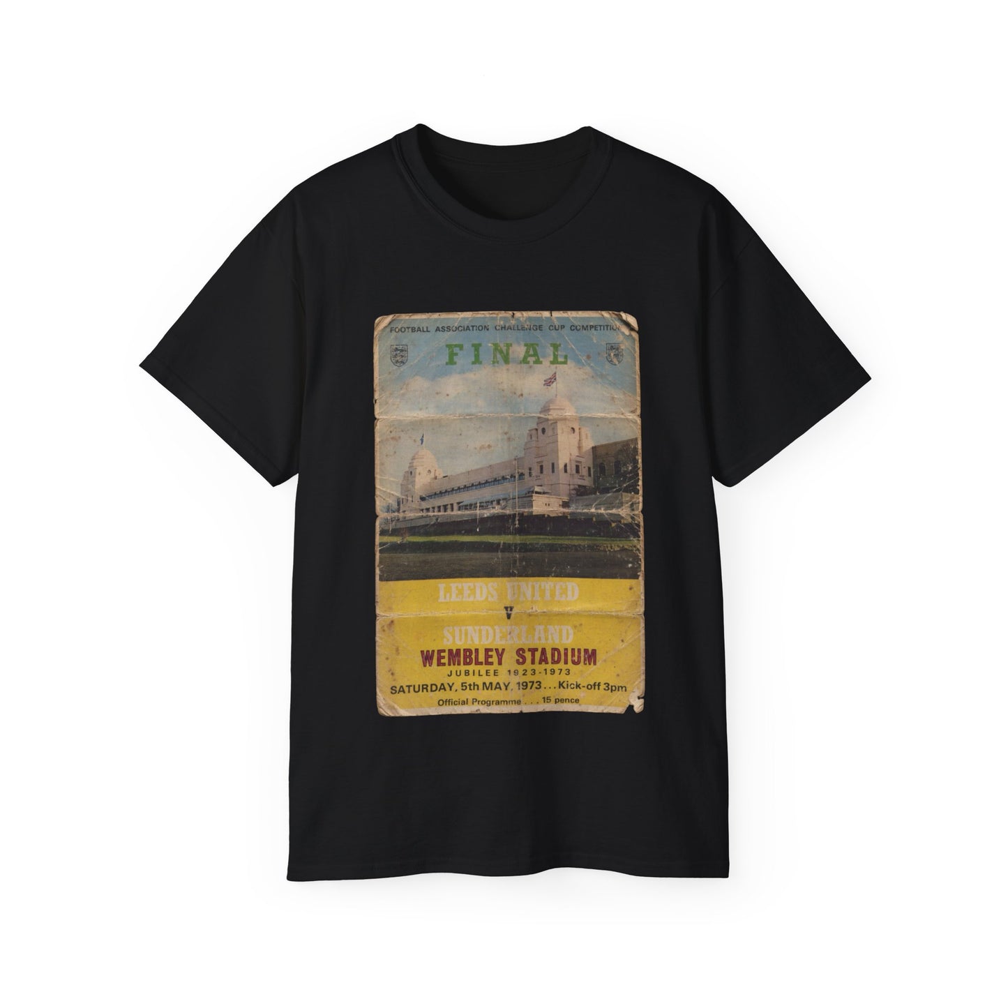 1973 FA Cup Final Programme Sunderland Leeds United Unisex Ultra Cotton Tee