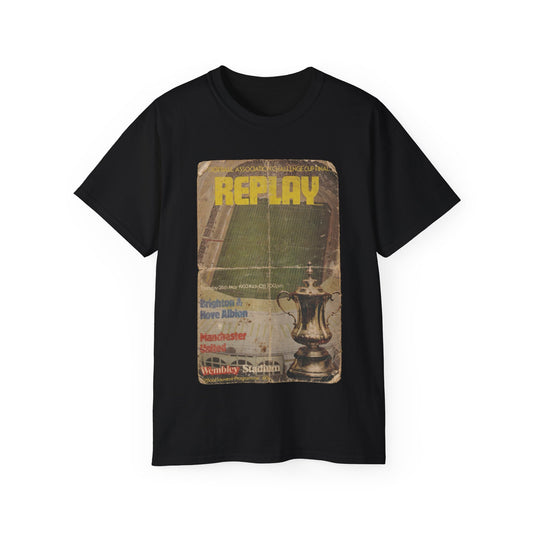 1983 FA Cup Final Replay Manchester United Brighton Programme Poster Unisex Ultra Cotton Tee