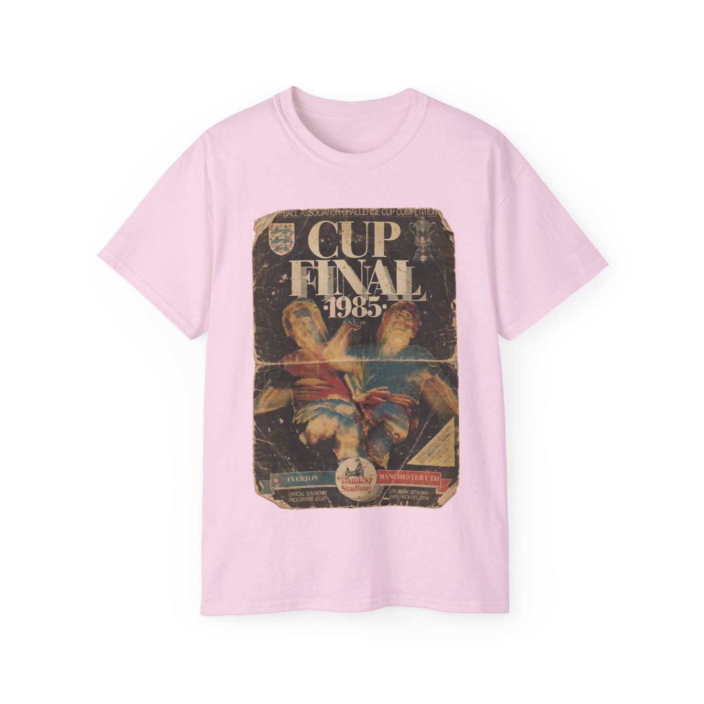 1985 FA Cup Final Manchester United Everton Programme Poster Unisex Ultra Cotton Tee