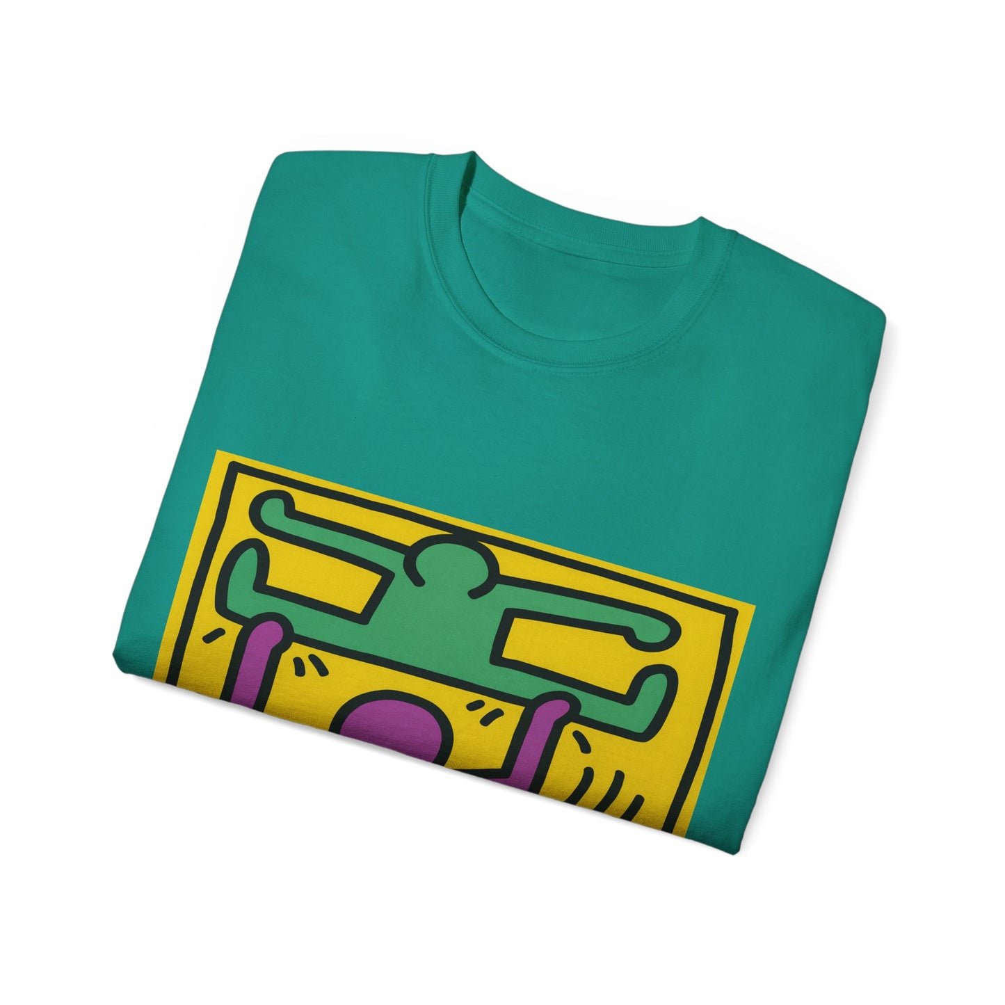 Keith Haring Pop Shop Green and Purple T-Shirt