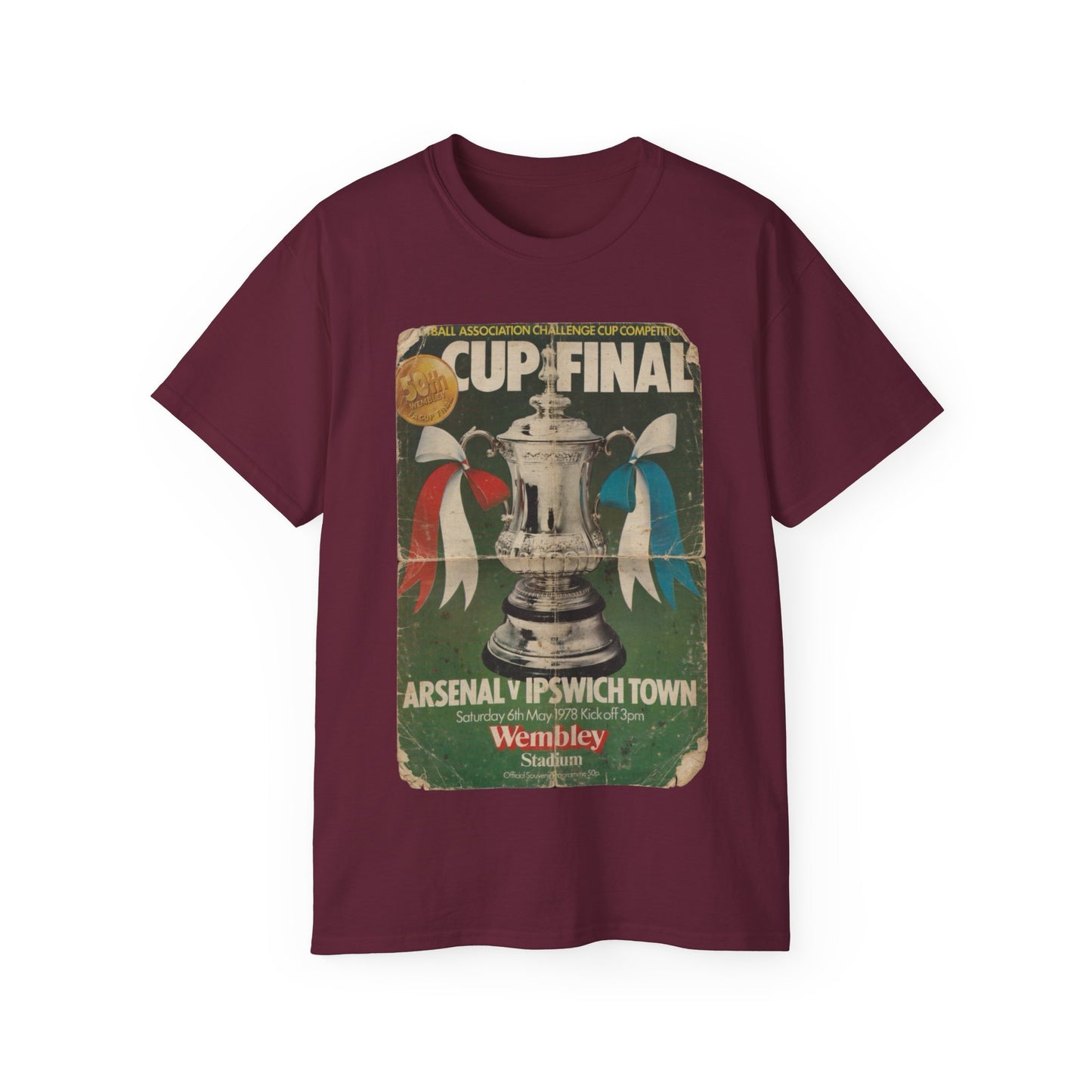 1978 FA Cup Final Programme Ipswich Town Arsenal Poster Unisex Ultra Cotton Tee