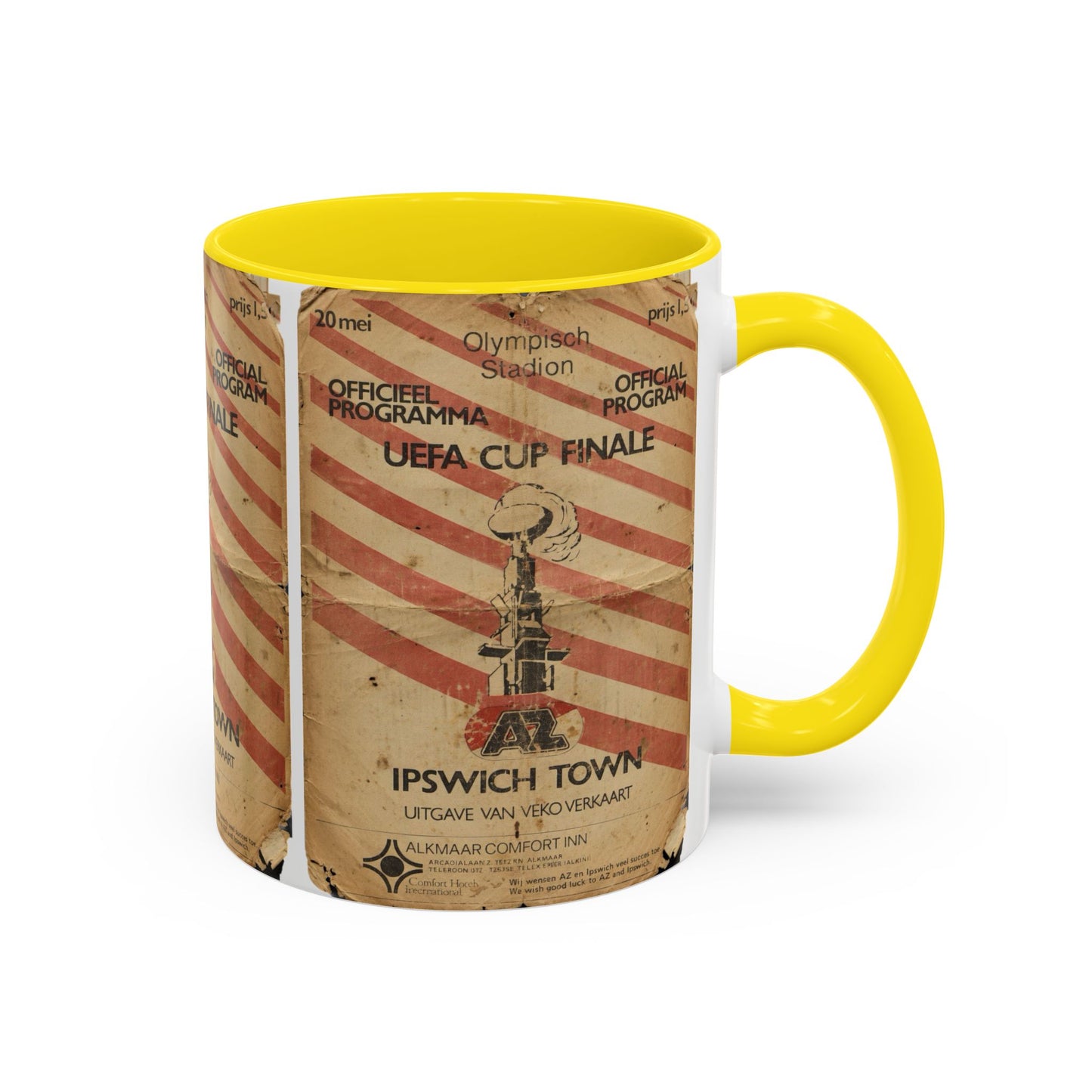 1981 UEFA Cup Final Ipswich Town AZ Alkmaar Programme Poster Accent Coffee Mug (11, 15oz)