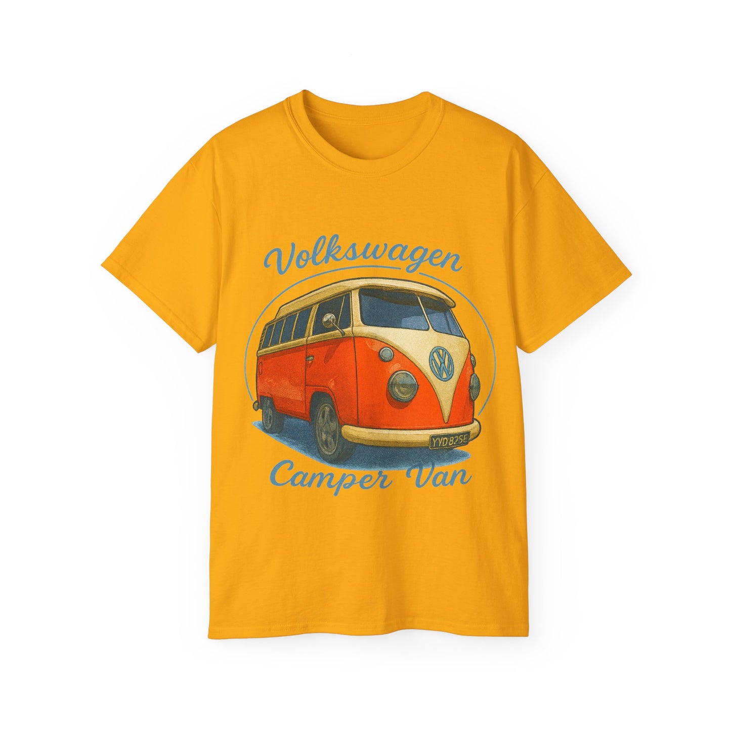 Retro Volkswagen Camper Van 3/4 Orange