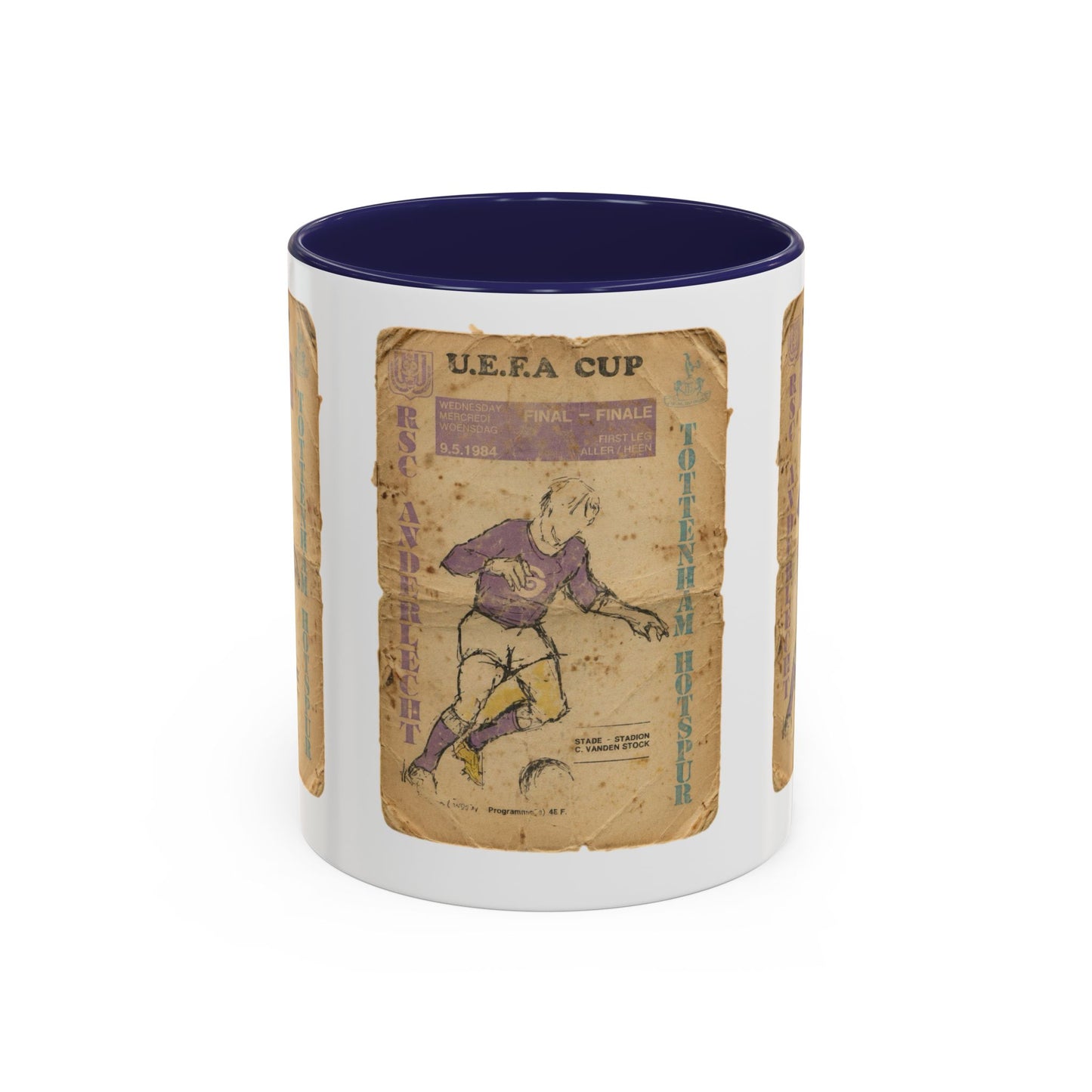 1984 UEFA Cup Final Tottenham Hotspur Anderlecht Programme Poster Accent Coffee Mug (11, 15oz)