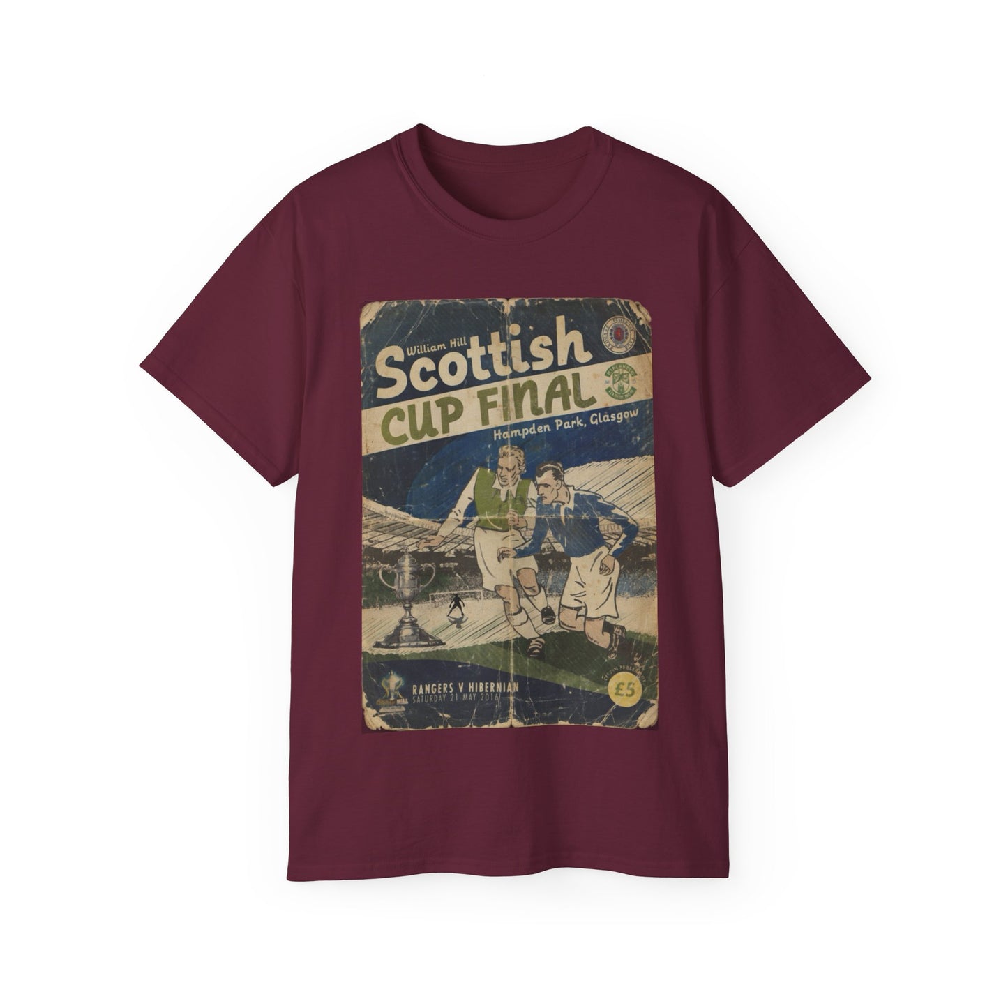 2016 Scottish Challenge Cup Final Hibernian Rangers Programme Poster Unisex Ultra Cotton Tee