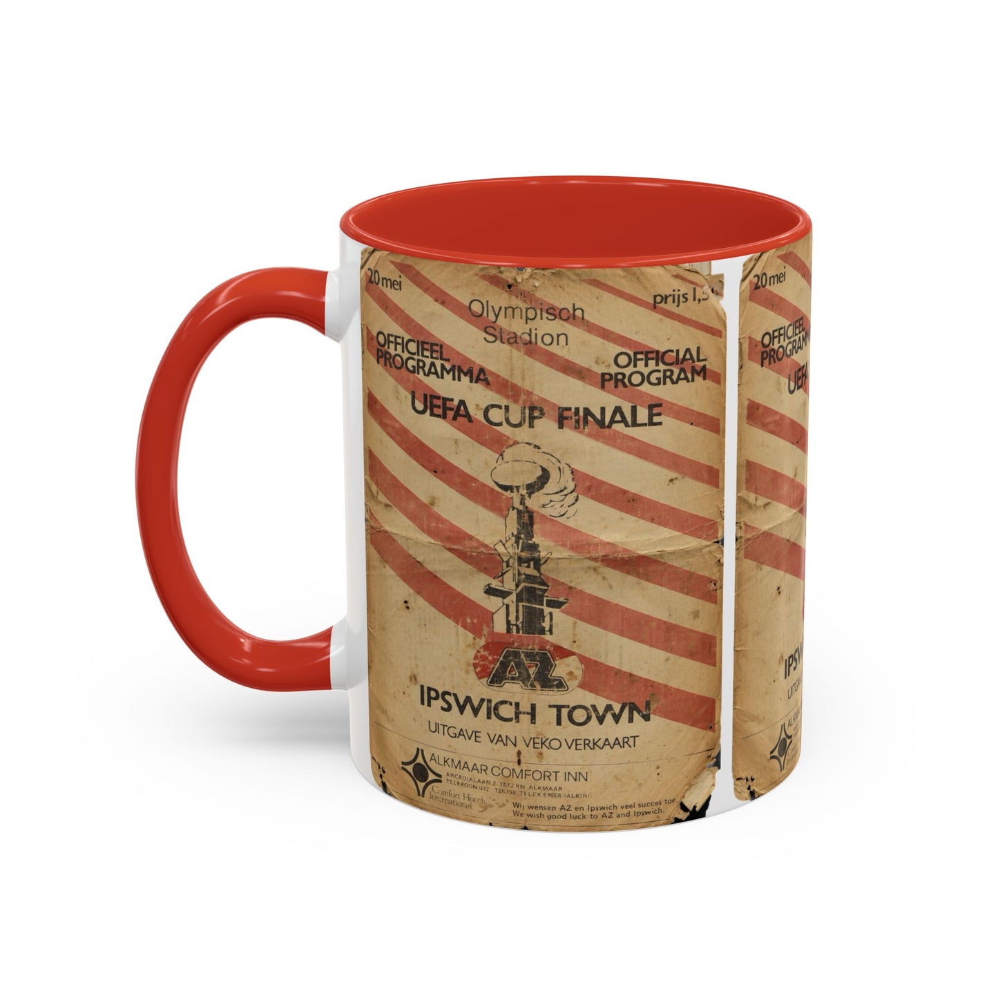 1981 UEFA Cup Final Ipswich Town AZ Alkmaar Programme Poster Accent Coffee Mug (11, 15oz)