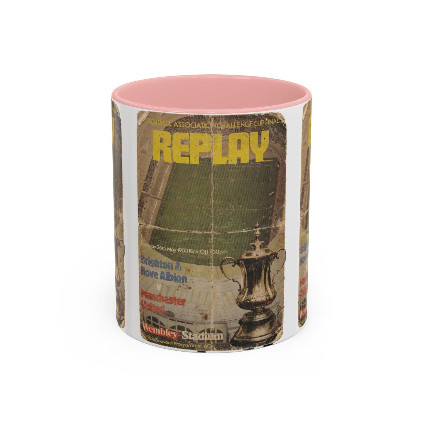 1983 FA Cup Final Replay Manchester United Brighton Programme Poster Accent Coffee Mug (11, 15oz)