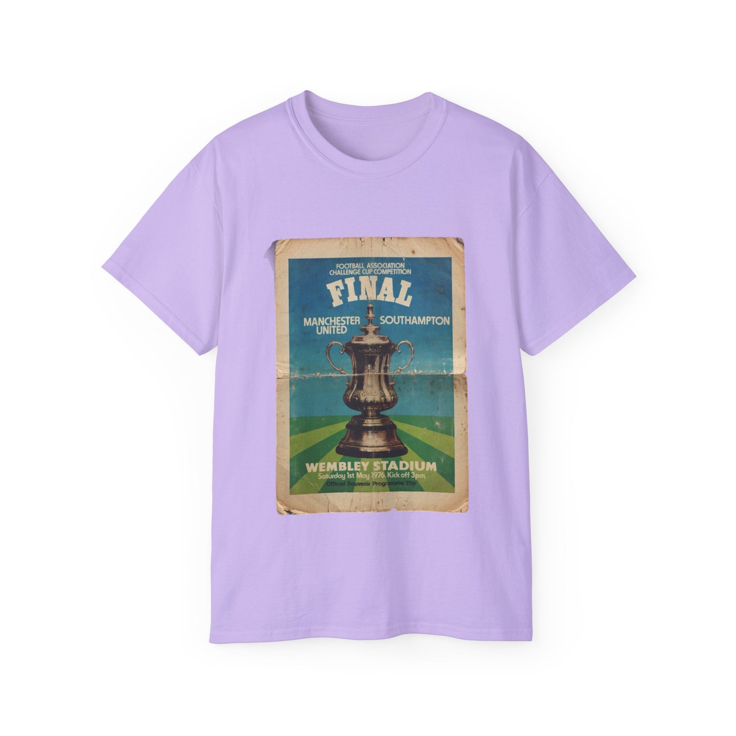 1976 FA Cup Final Manchester United Southampton Programme Poster Unisex Ultra Cotton Tee