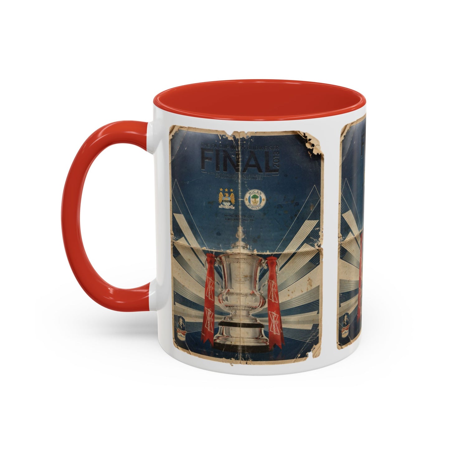 2013 FA Cup Final Manchester City Wigan Athletic Programme Poster Accent Coffee Mug (11, 15oz)