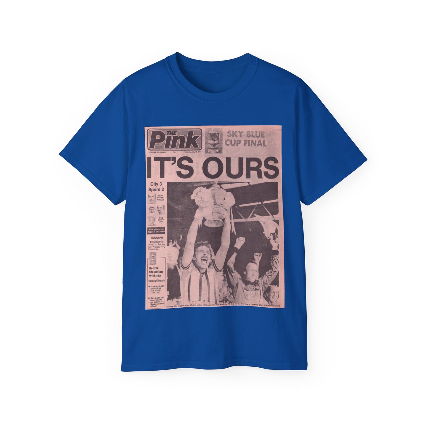 Coventry City Newspaper The Pink FA Cup Final 1987 Unisex Ultra Cotton Tee