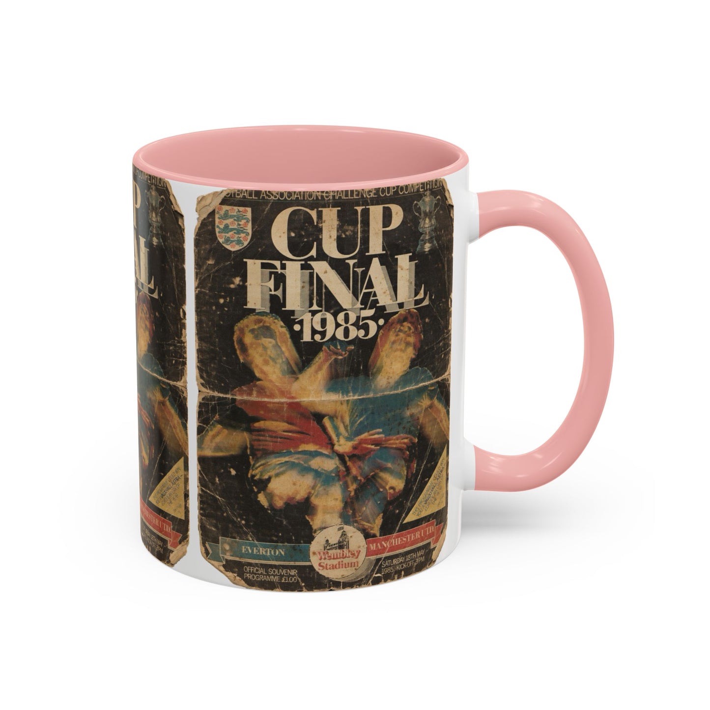 1985 FA Cup Final Manchester United Everton Programme Poster Accent Coffee Mug (11, 15oz)