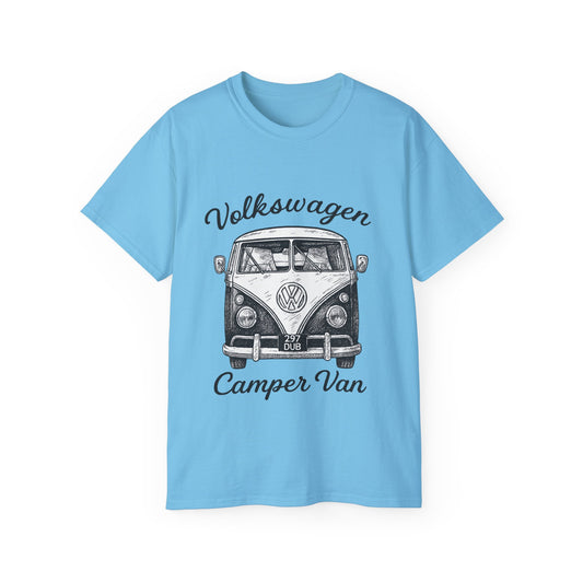 Volkswagen Camper Van Front Black and White
