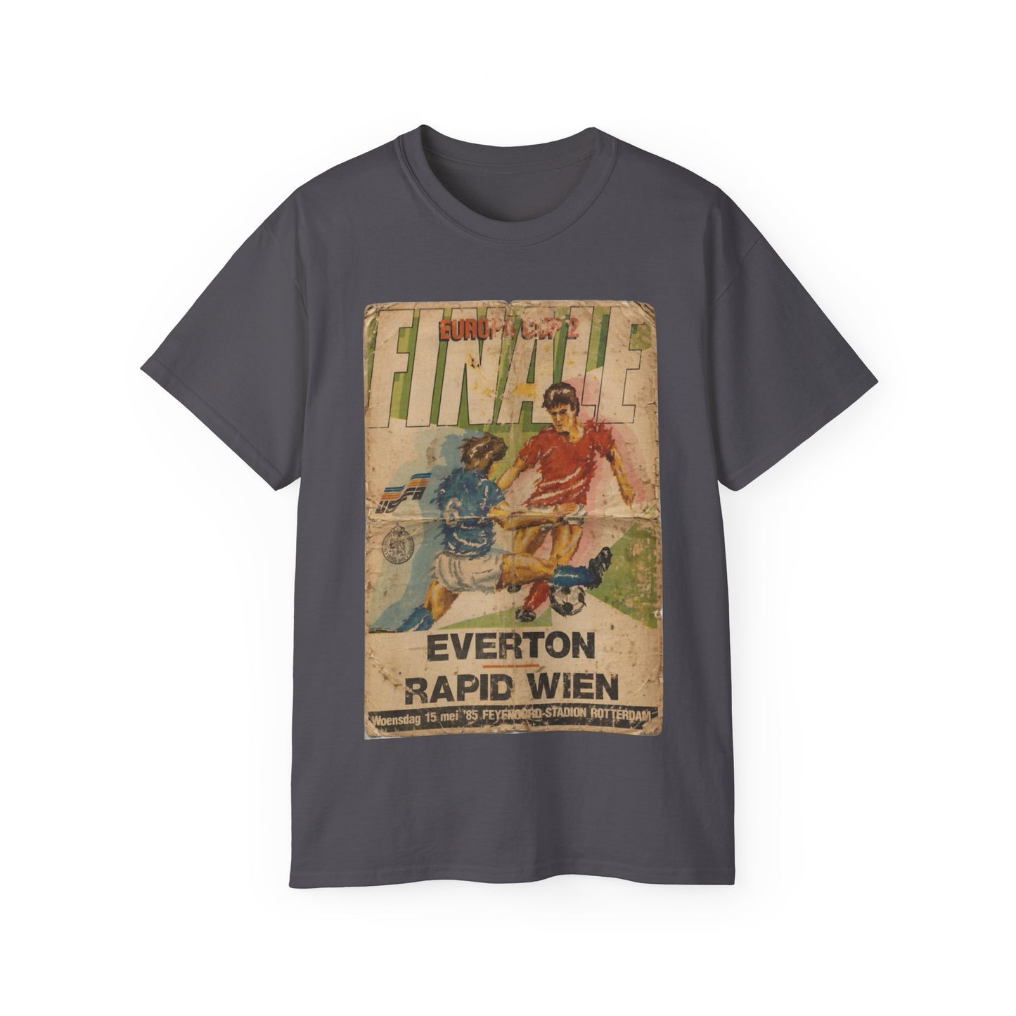 1985 European Cup Winners Cup Final Everton Rapid Vienna Poster Unisex Ultra Cotton Tee