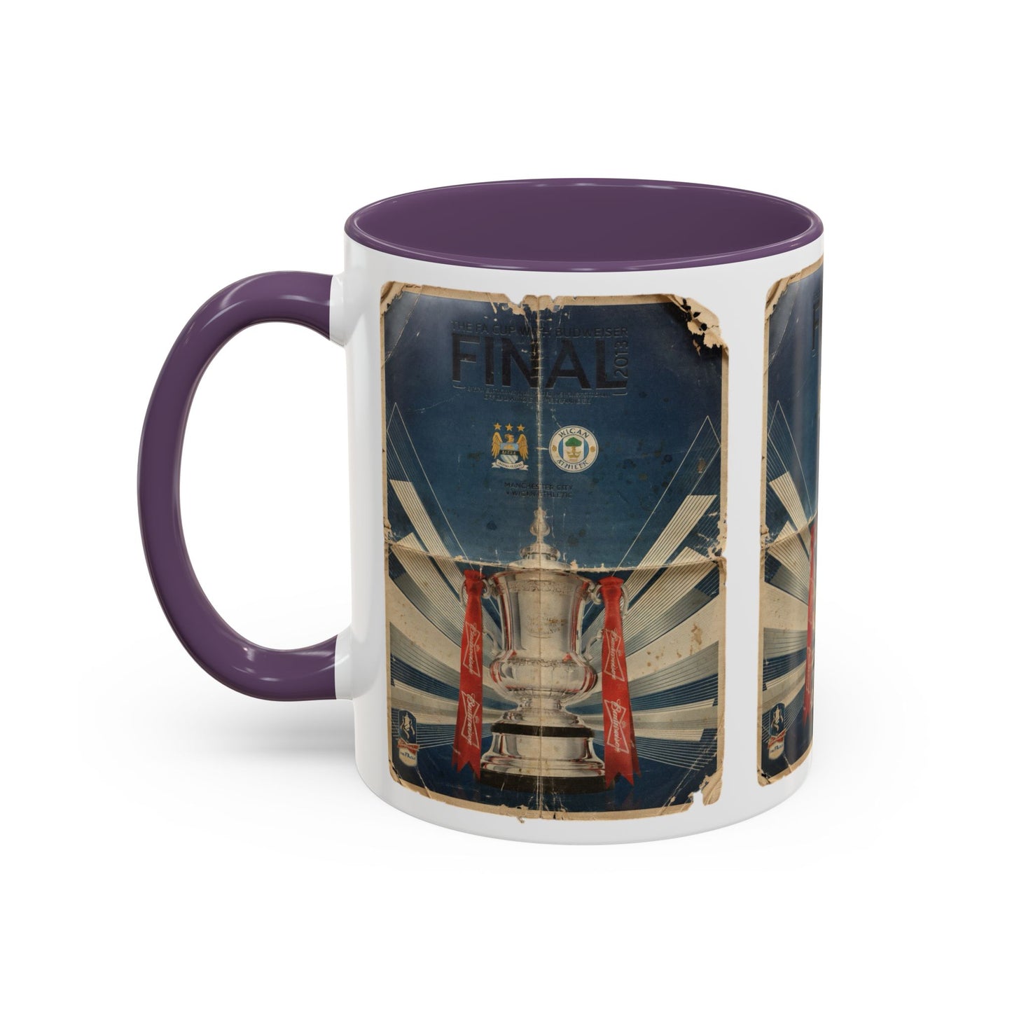 2013 FA Cup Final Manchester City Wigan Athletic Programme Poster Accent Coffee Mug (11, 15oz)