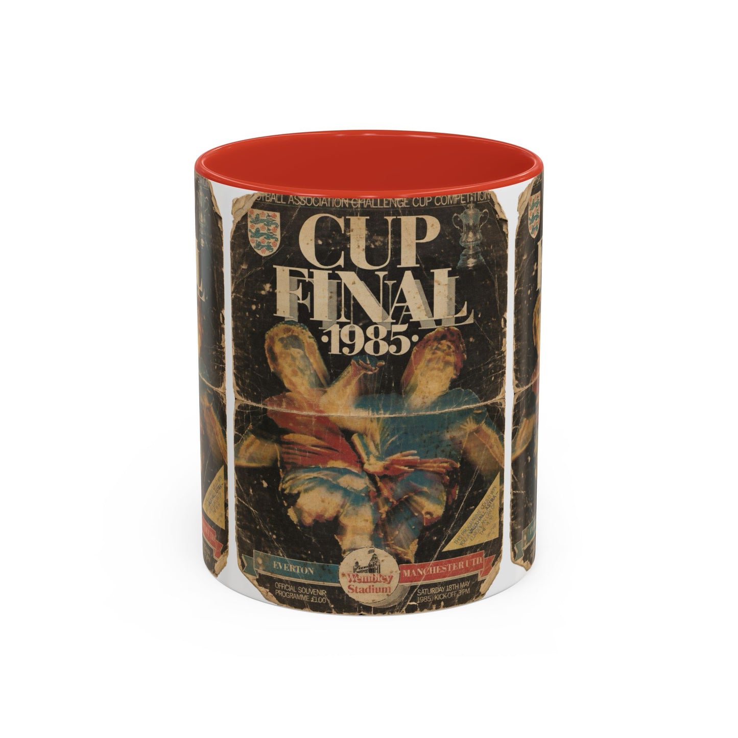 1985 FA Cup Final Manchester United Everton Programme Poster Accent Coffee Mug (11, 15oz)