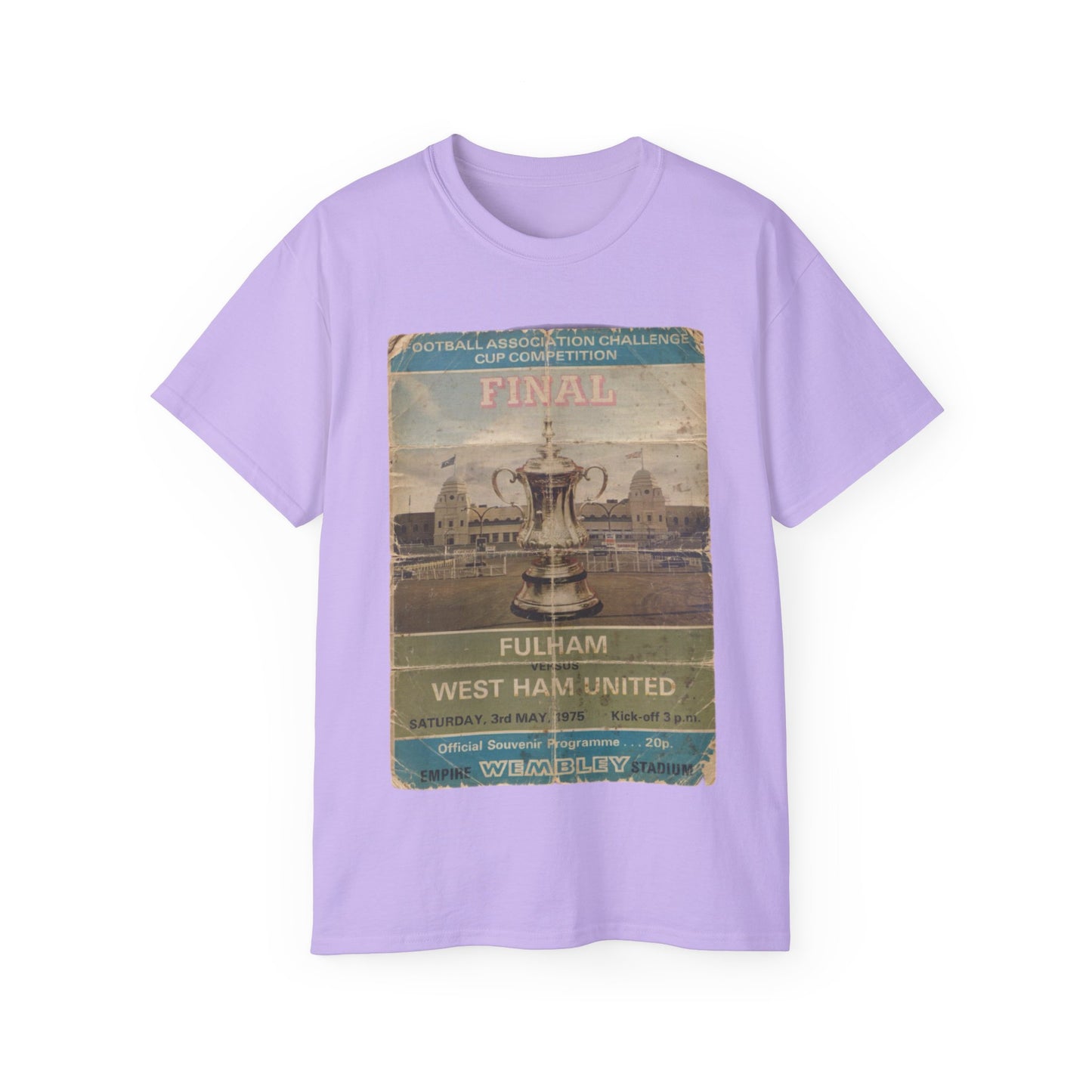 1975 FA Cup Final Programme Poster West Ham Fulham Unisex Ultra Cotton Tee