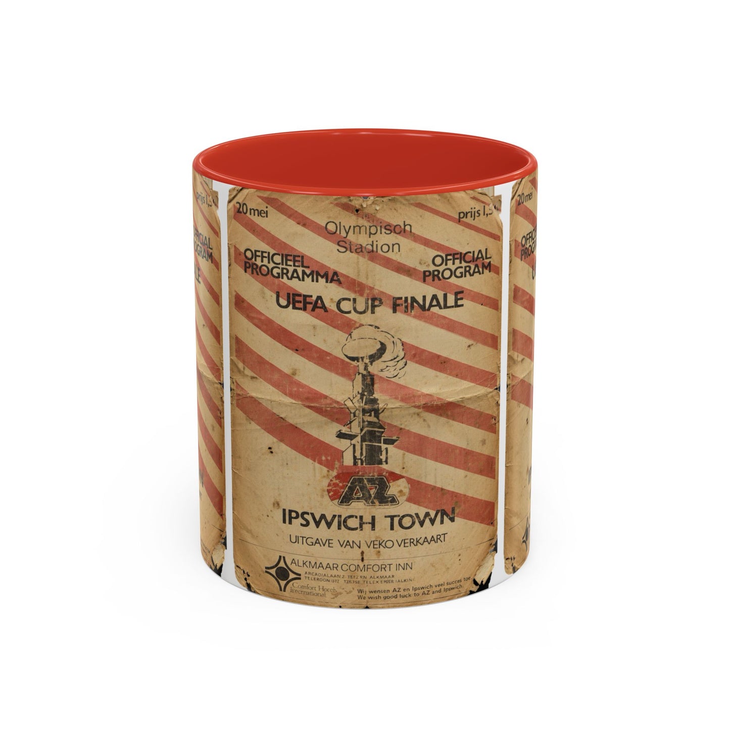 1981 UEFA Cup Final Ipswich Town AZ Alkmaar Programme Poster Accent Coffee Mug (11, 15oz)