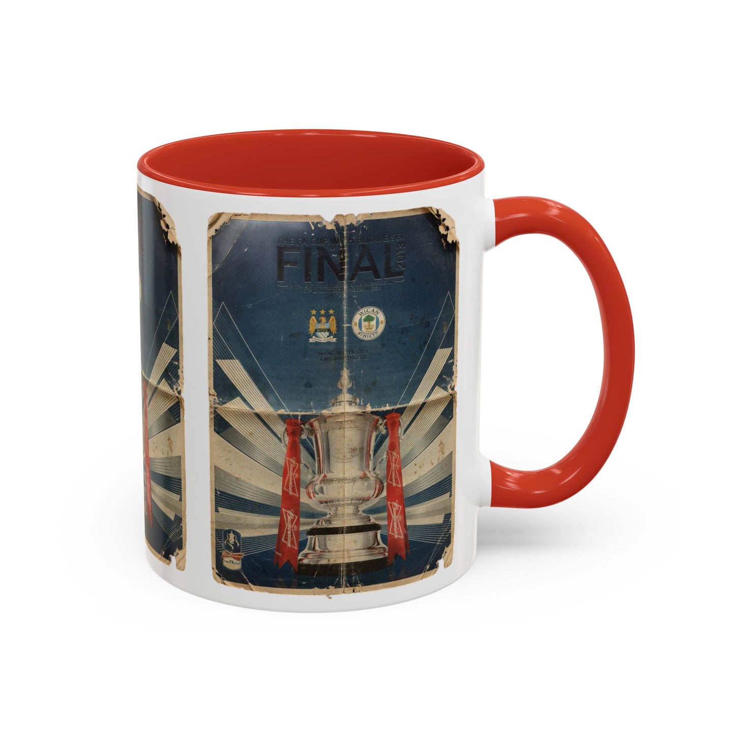 2013 FA Cup Final Manchester City Wigan Athletic Programme Poster Accent Coffee Mug (11, 15oz)