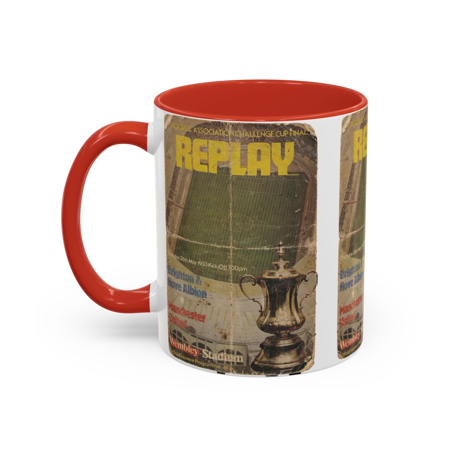 1983 FA Cup Final Replay Manchester United Brighton Programme Poster Accent Coffee Mug (11, 15oz)