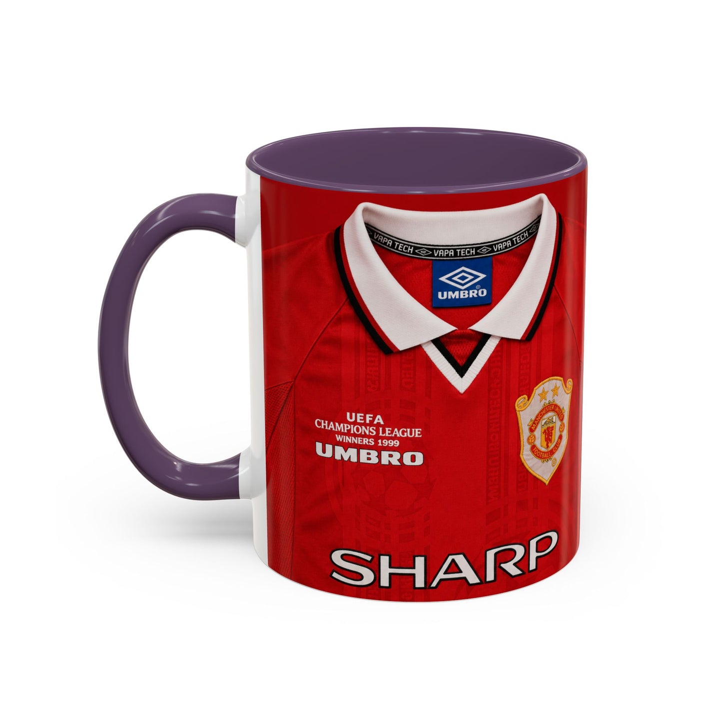Manchester United European Shirt 1997-2000 Accent Coffee Mug (11, 15oz)